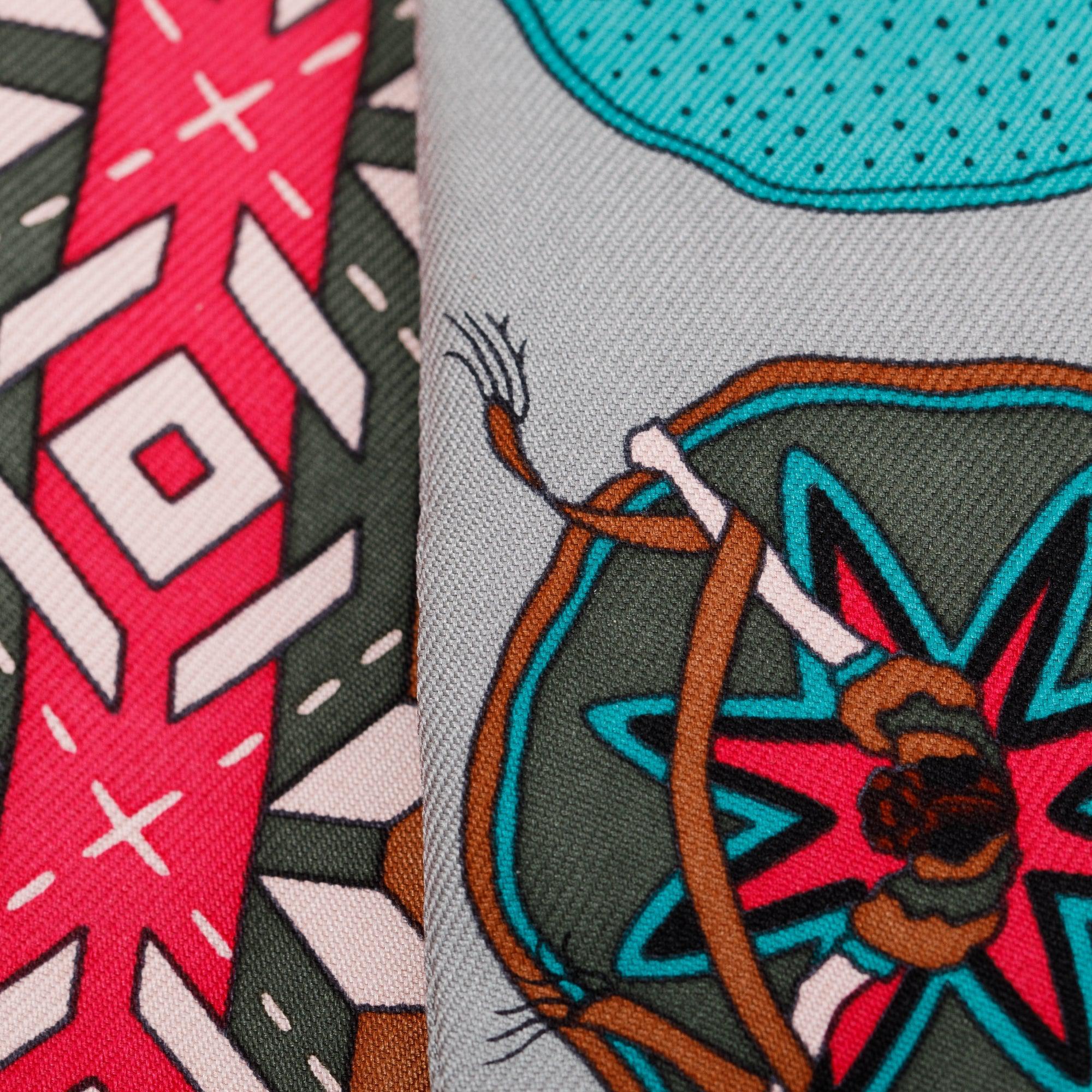 Hermes Grey/Multicolor 'Belles Du Mexique' Silk Twilly