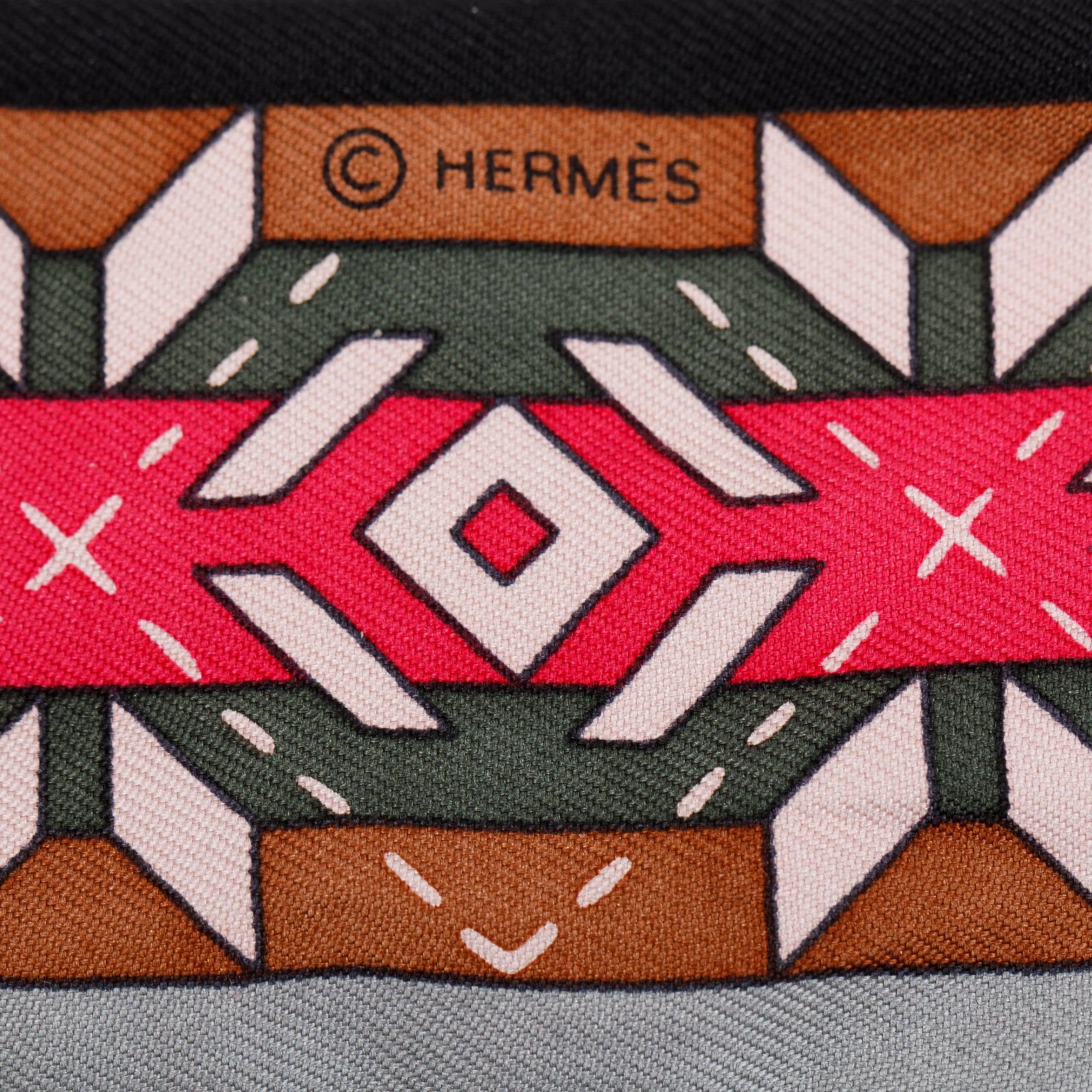 Hermes Grey/Multicolor 'Belles Du Mexique' Silk Twilly