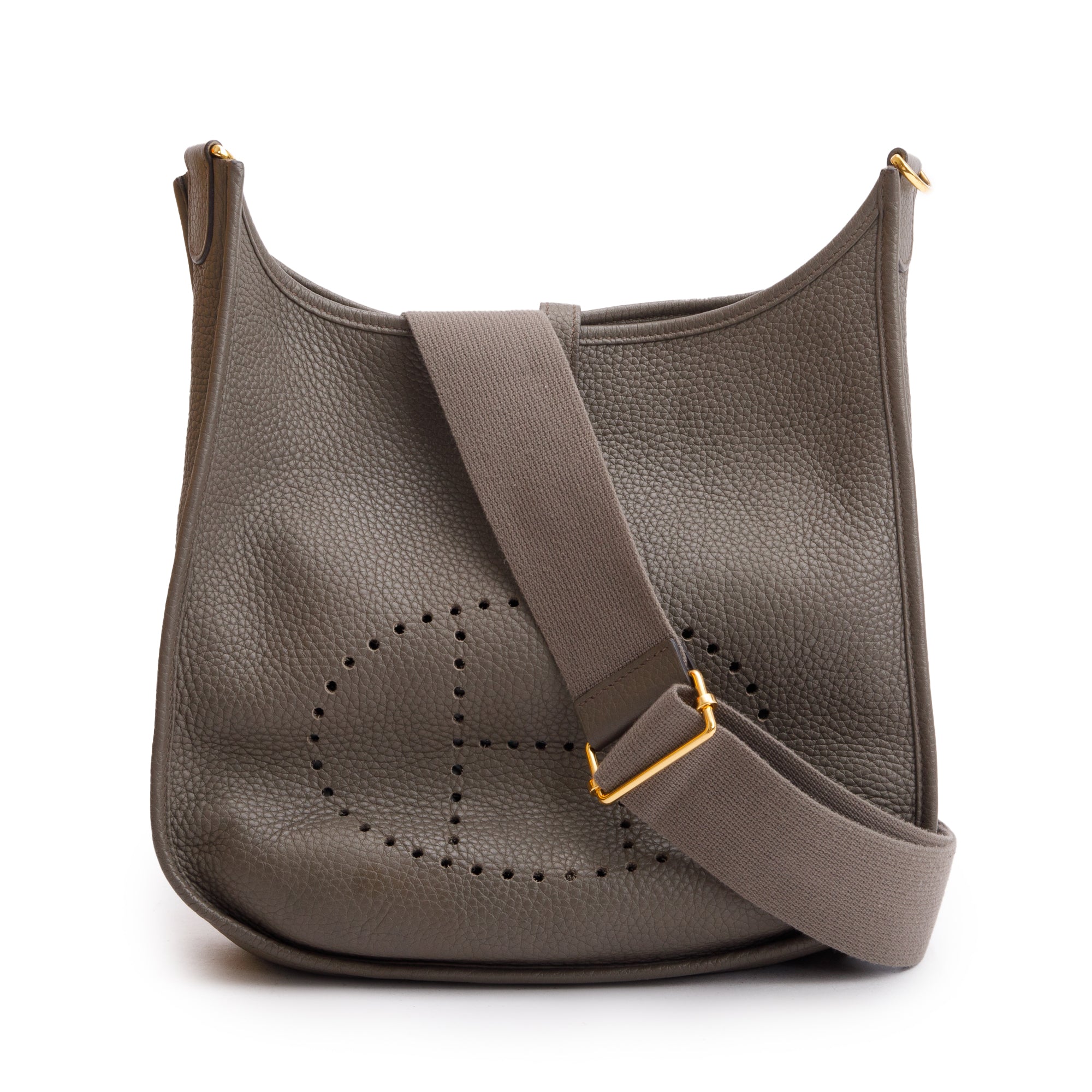 Hermes Gris Etain Taurillon Clemence Evelyne III 29 Bag w/ Box