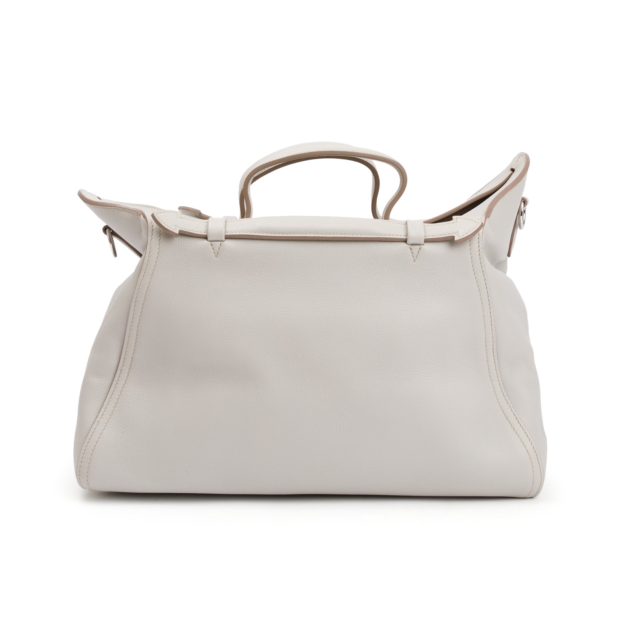 Hermes Gris Perie Evergrain Leather Sac Oxer w/ Strap