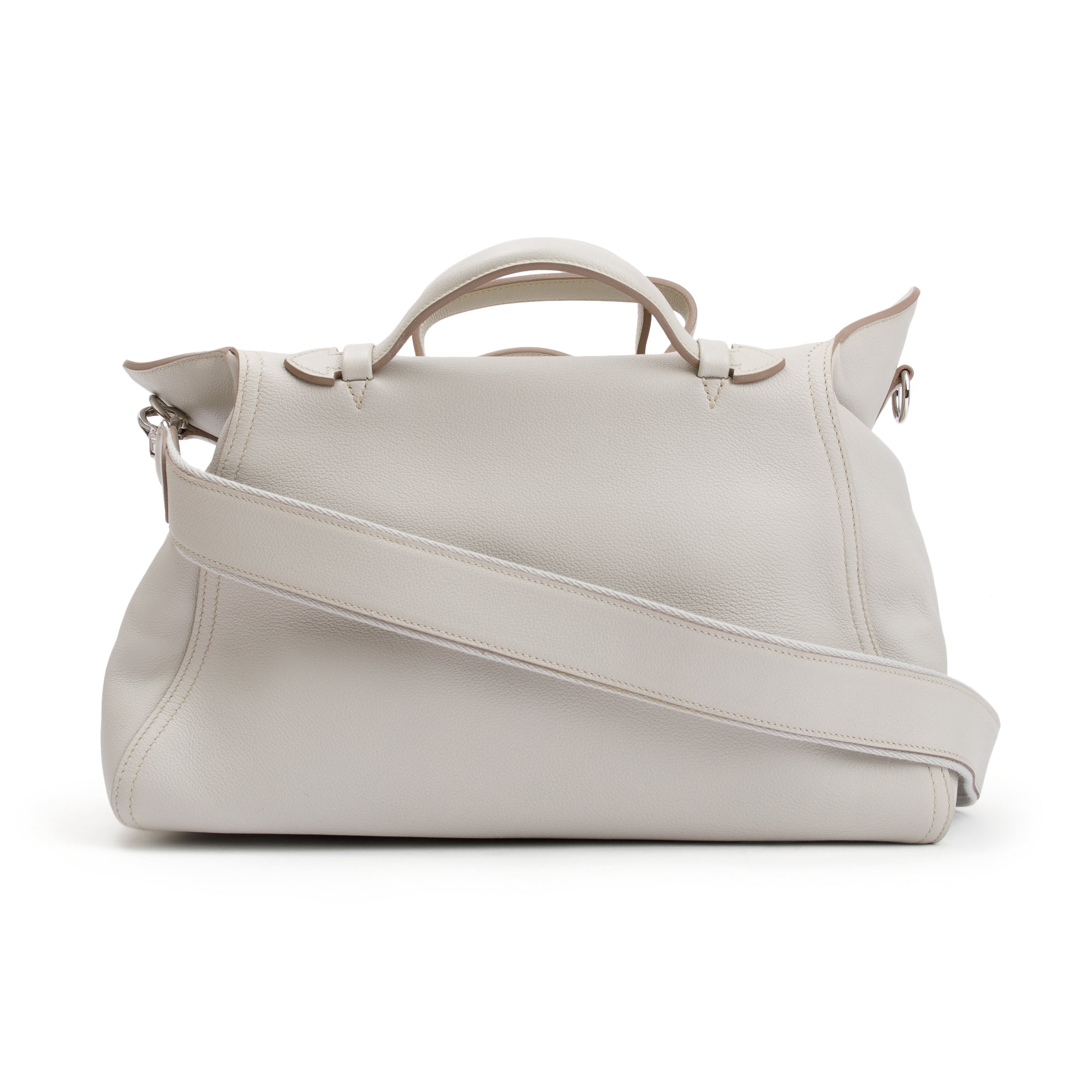 Hermes Gris Perie Evergrain Leather Sac Oxer w/ Strap