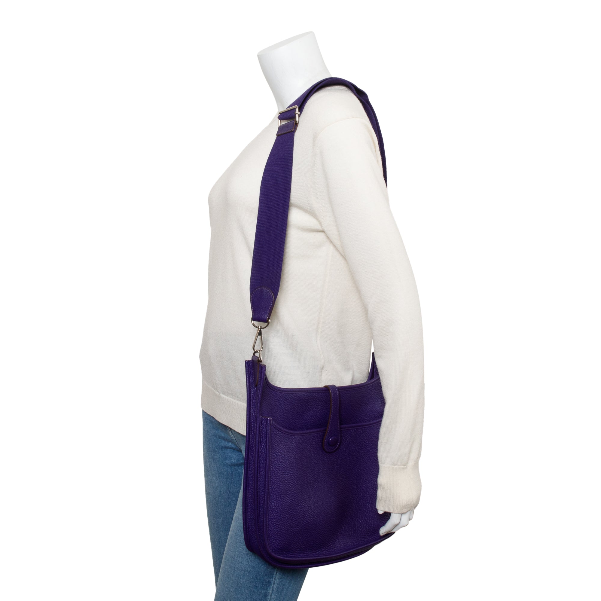 Hermes Iris Clemence Leather Evelyne III PM Bag