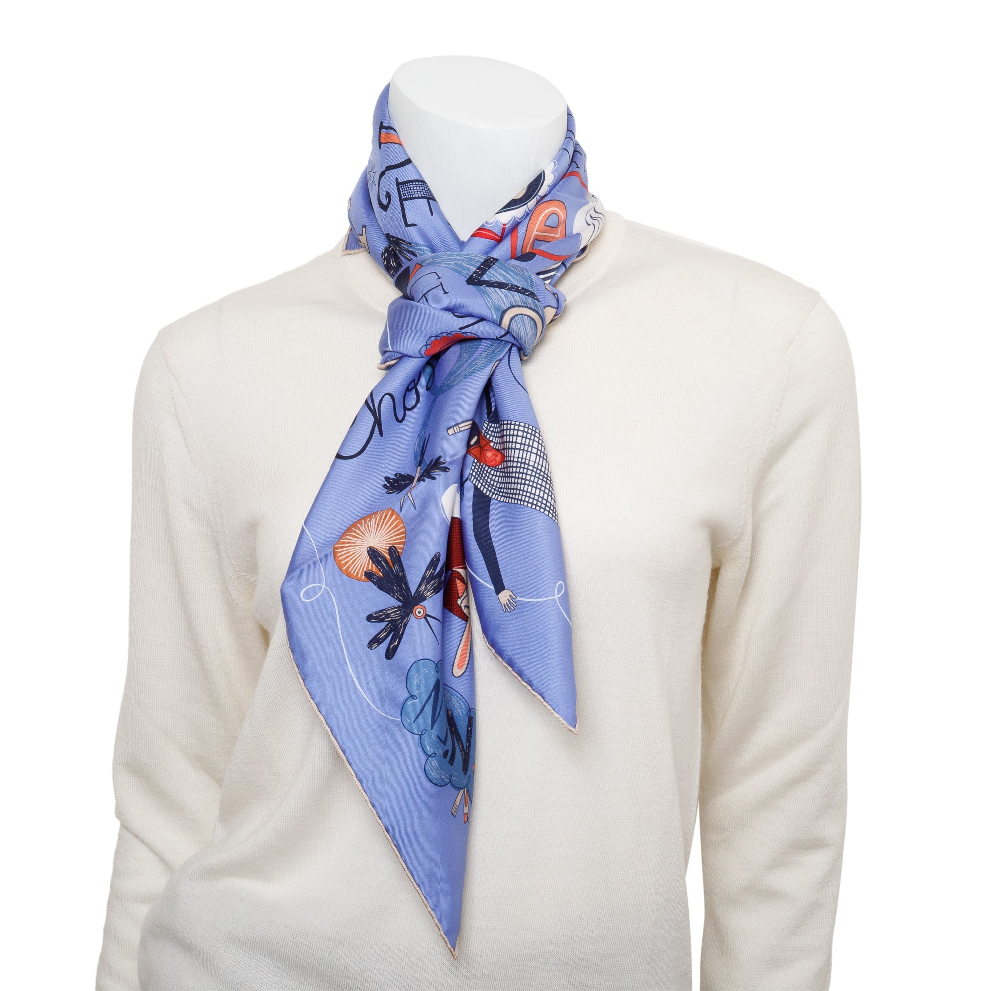 Hermes Lavande Corail Rose 'Les Confessions' Silk Scarf 90 w/ Box