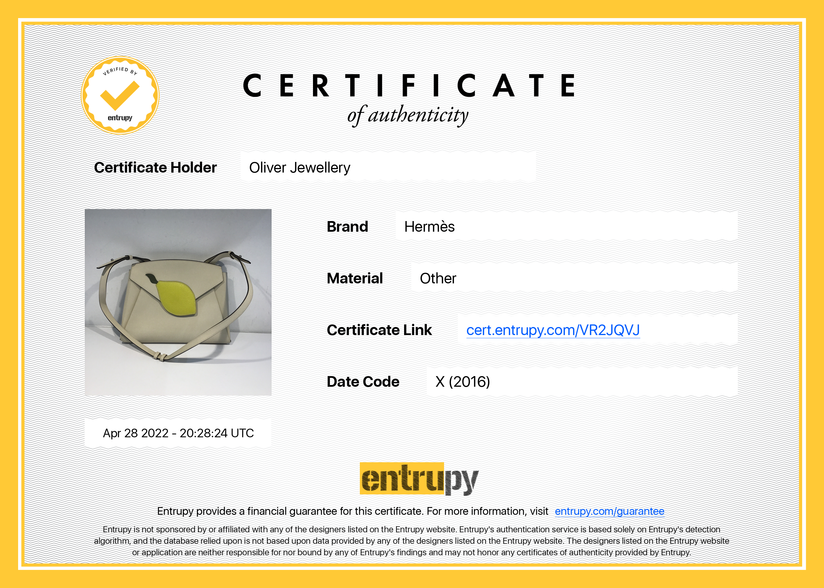 Hermes Lemon Tutti Frutti Bag