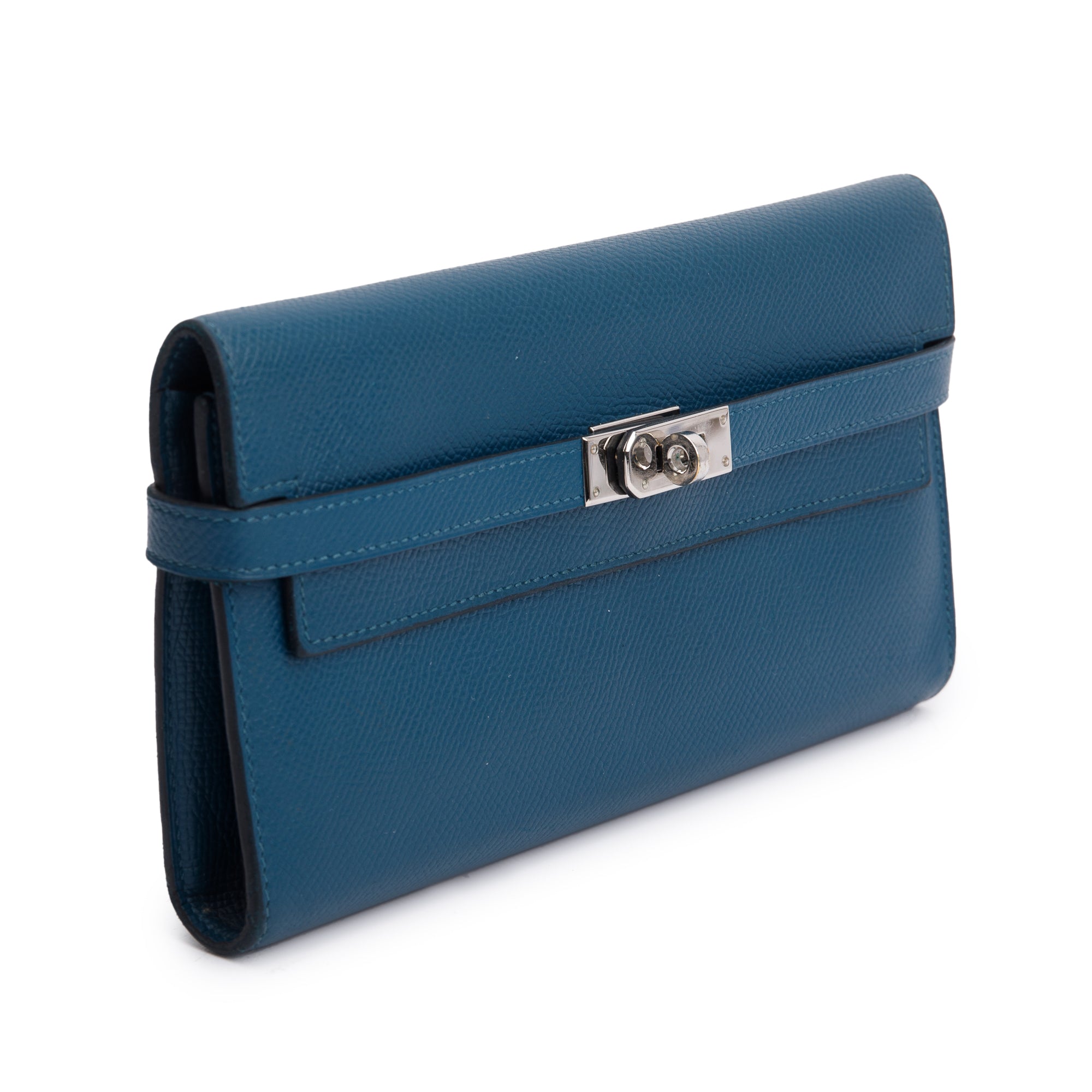 Hermes Malachite Epsom Leather Classic Kelly Longue Wallet