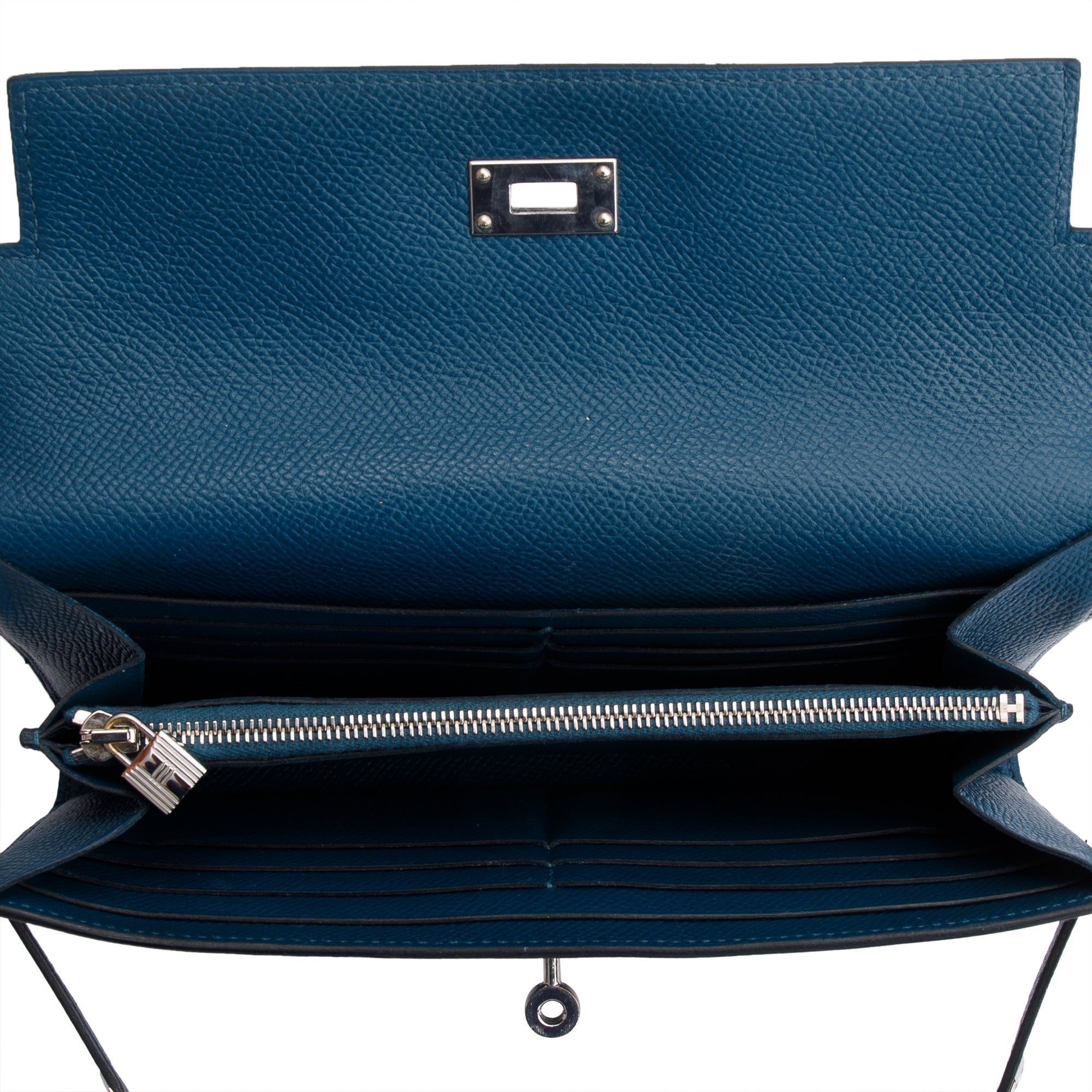 Hermes Malachite Epsom Leather Classic Kelly Longue Wallet