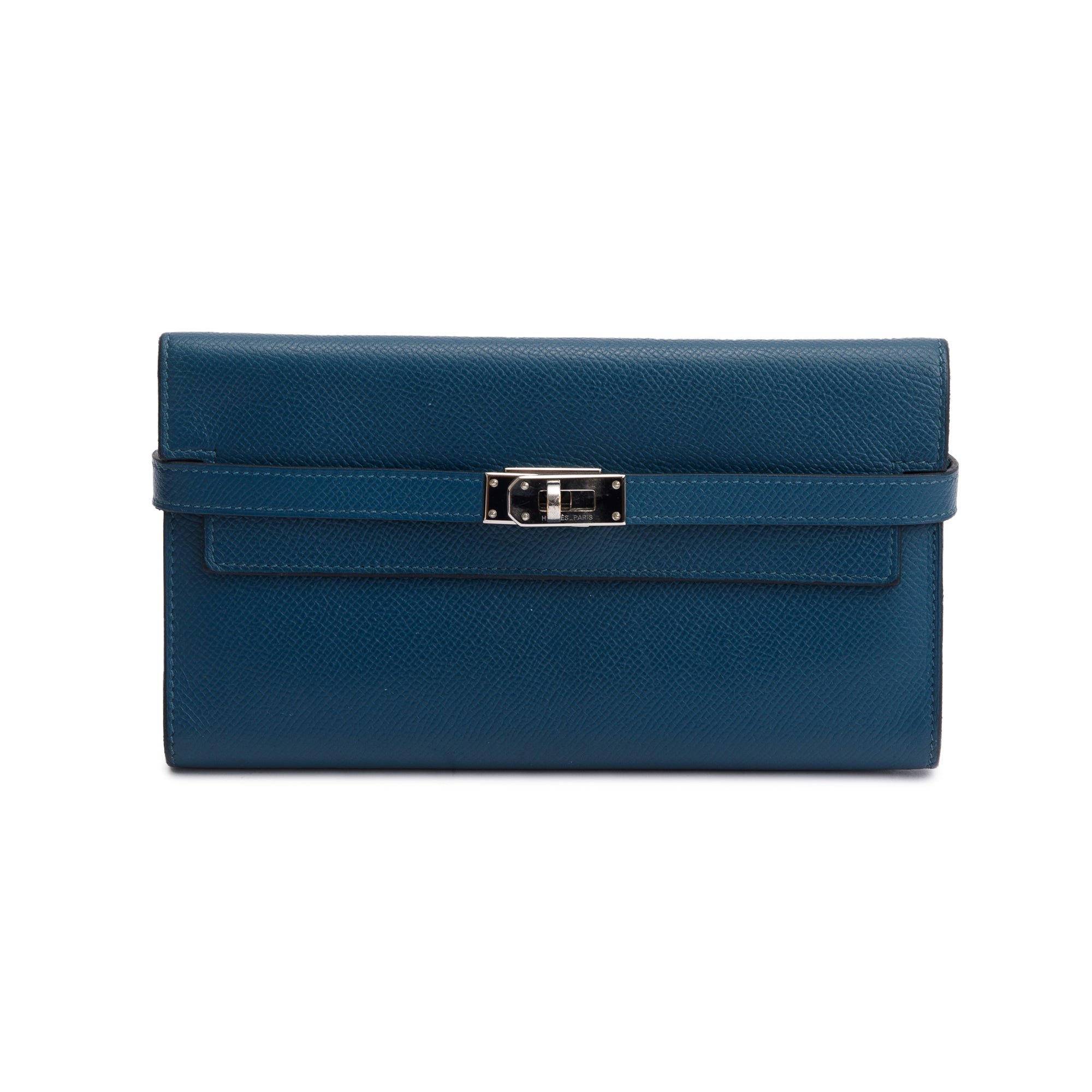 Hermes Malachite Epsom Leather Classic Kelly Longue Wallet