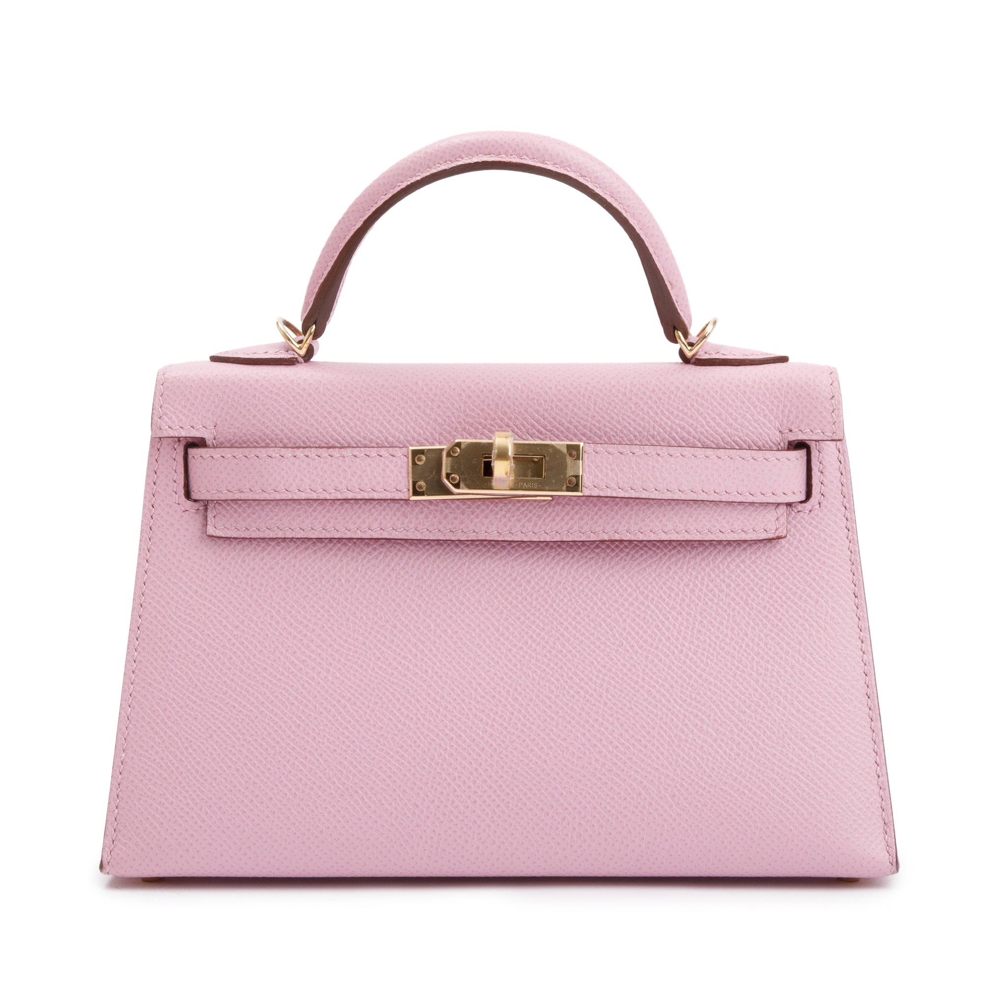 Hermes Mauve Sylvestre Epsom Leather Mini Kelly II Sellier 20 w/ Box & Strap