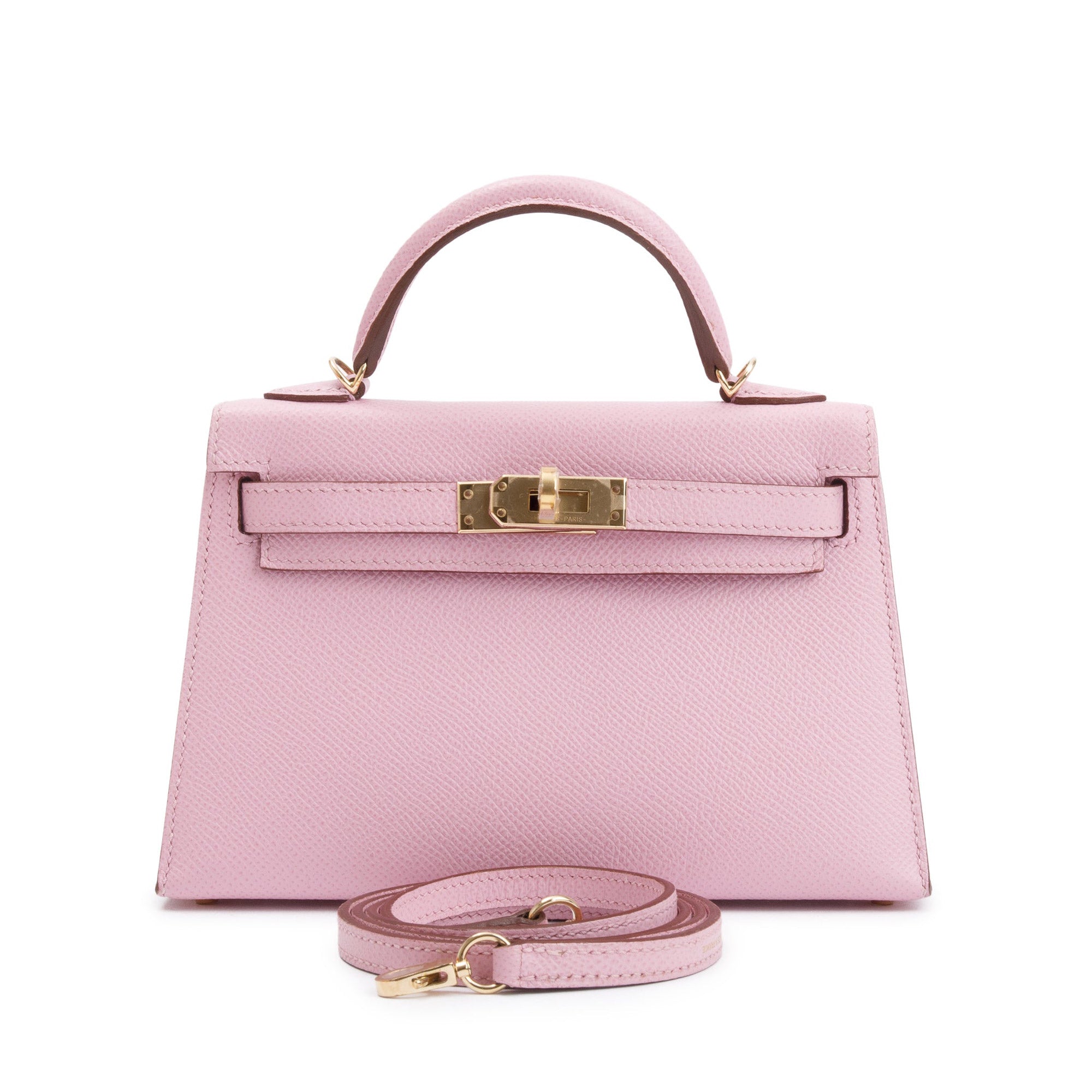 Hermes Mauve Sylvestre Epsom Leather Mini Kelly II Sellier 20 w/ Box & Strap