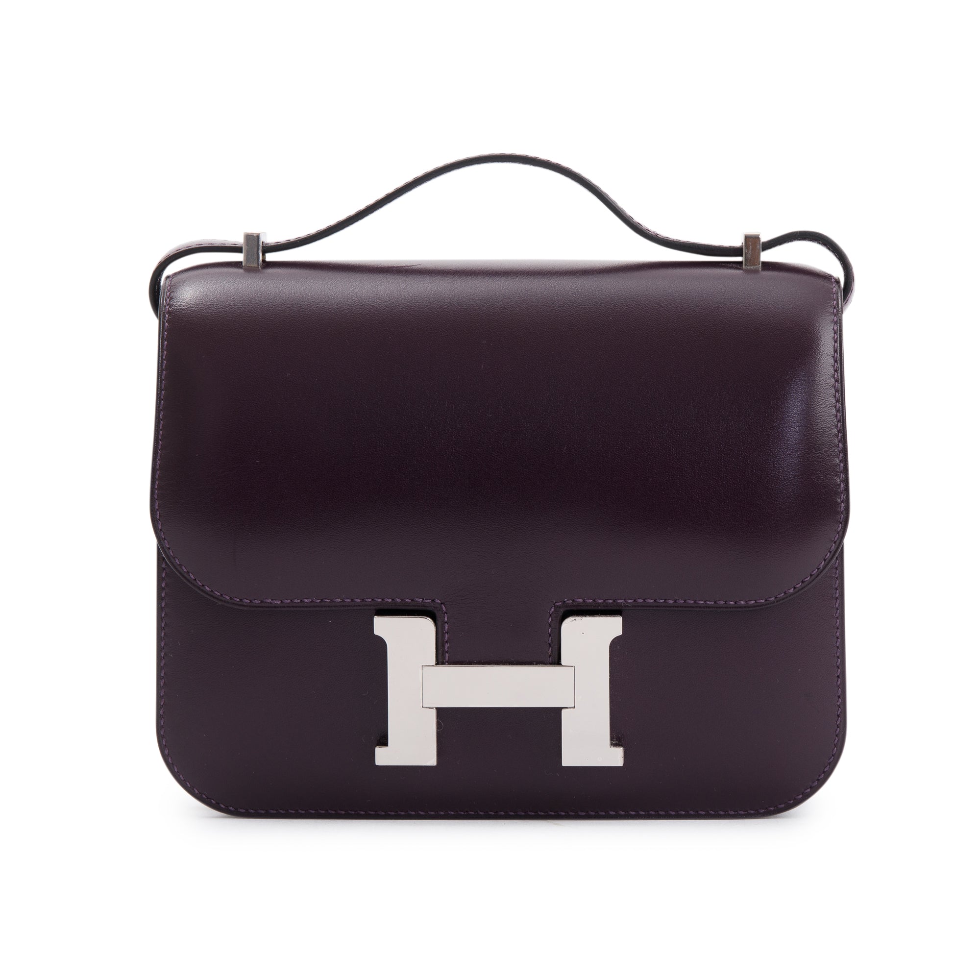 Hermes Mini Raisin Veau Box Leather Constance 18
