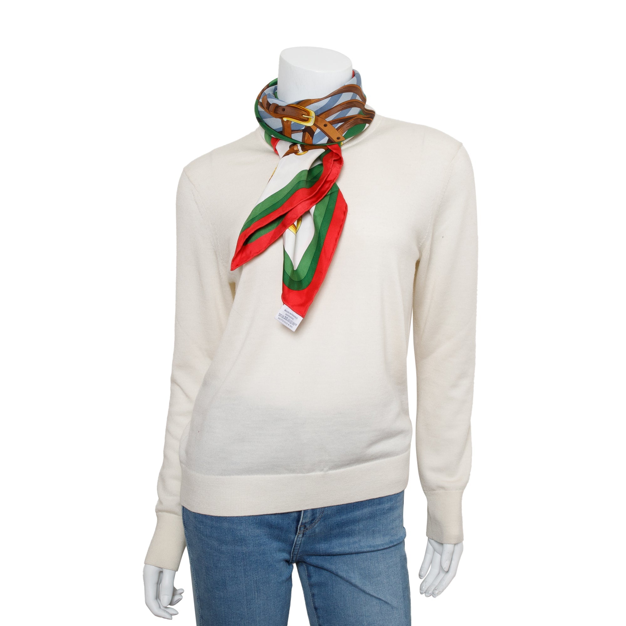 Hermes Multicolor 'Coaching Forever' Silk Scarf 90