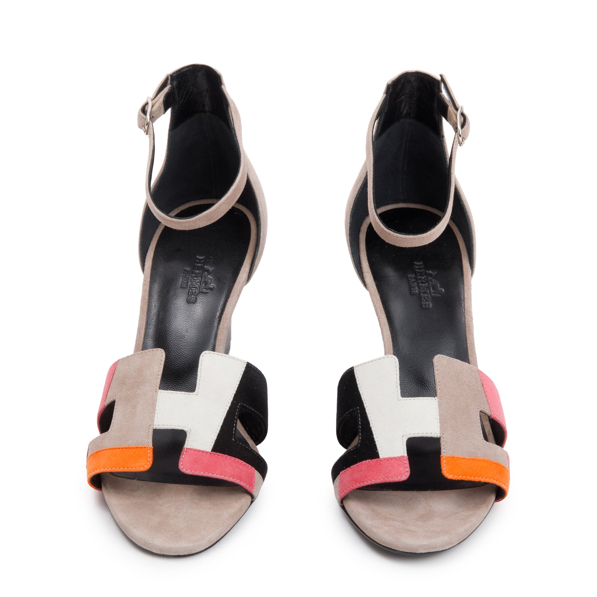 Hermes Multicolor Leather Legend Sandals, Size 36.5