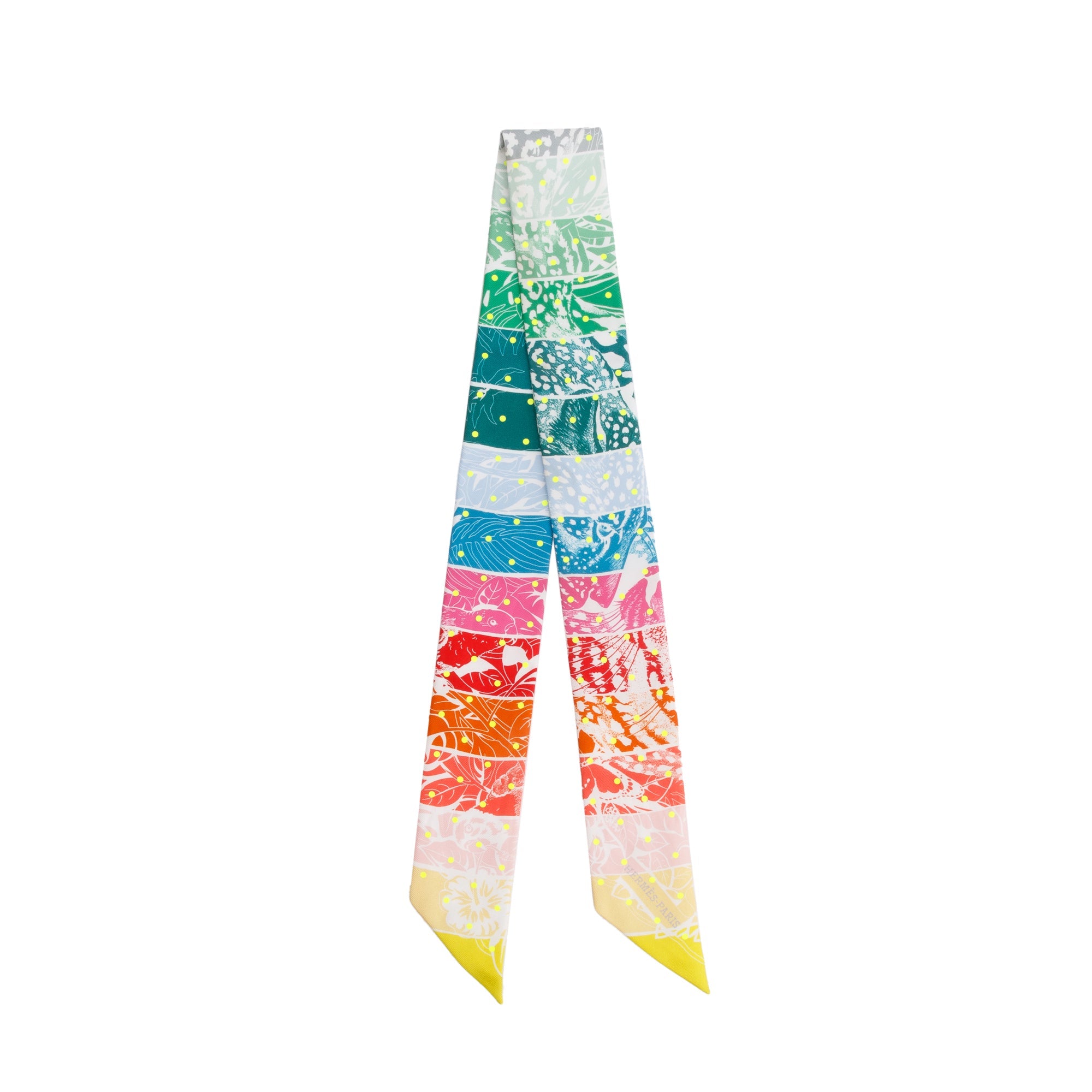 Hermes Multicolore 'Jungle Love' Silk Twilly