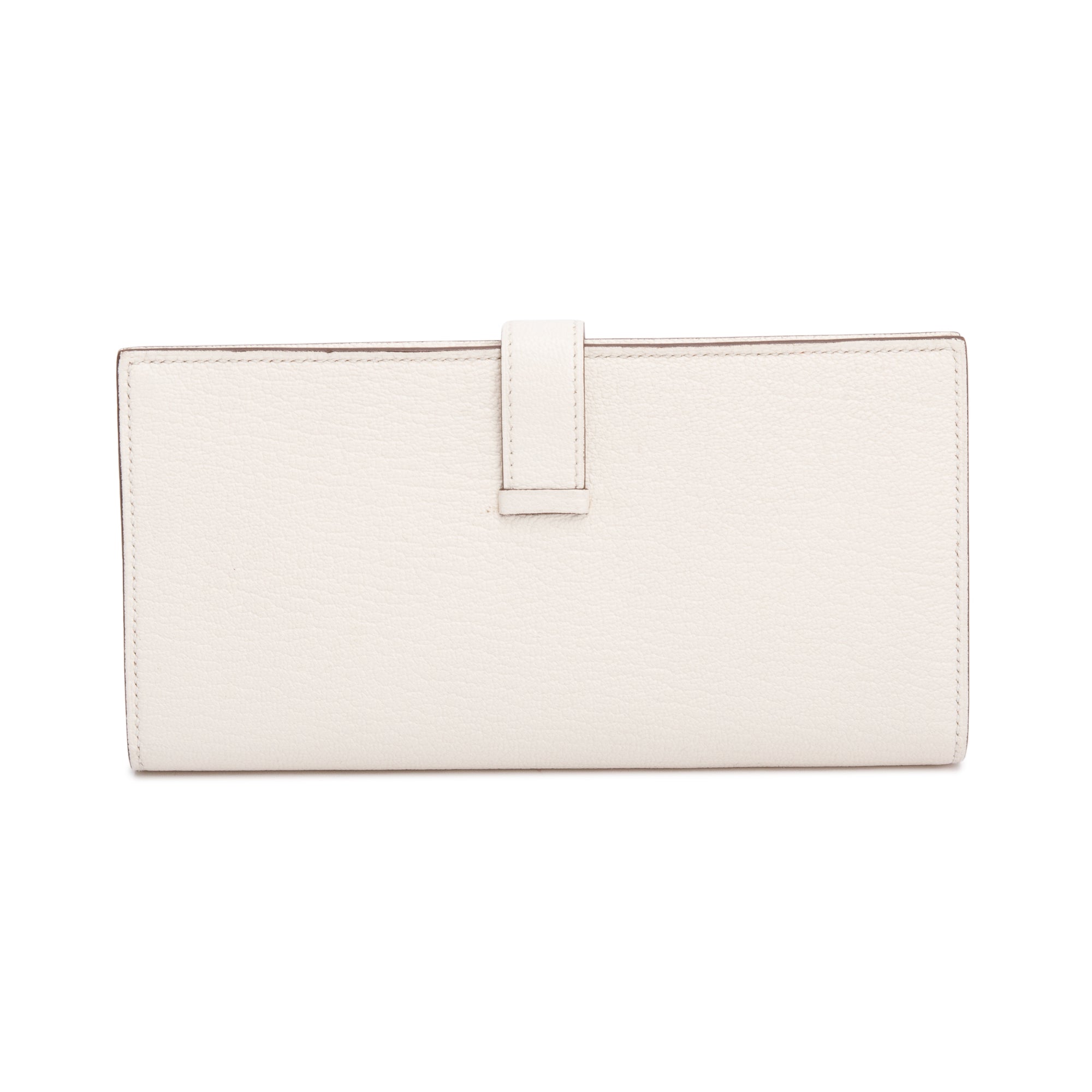 Hermes Mushroom Chevre Mysore Leather Bearn Gusset Wallet w/ Box