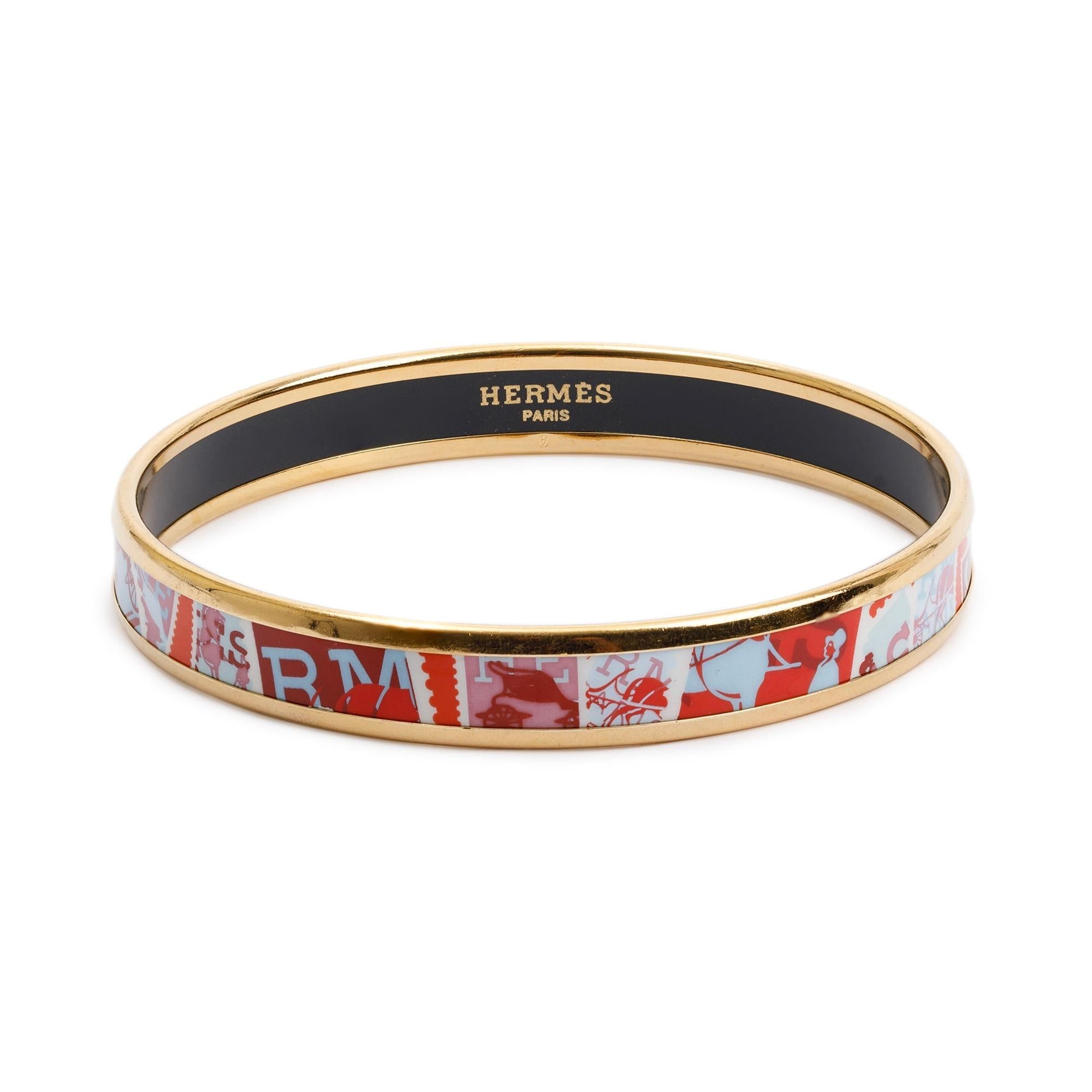 Hermes Narrow Enamel Bangle