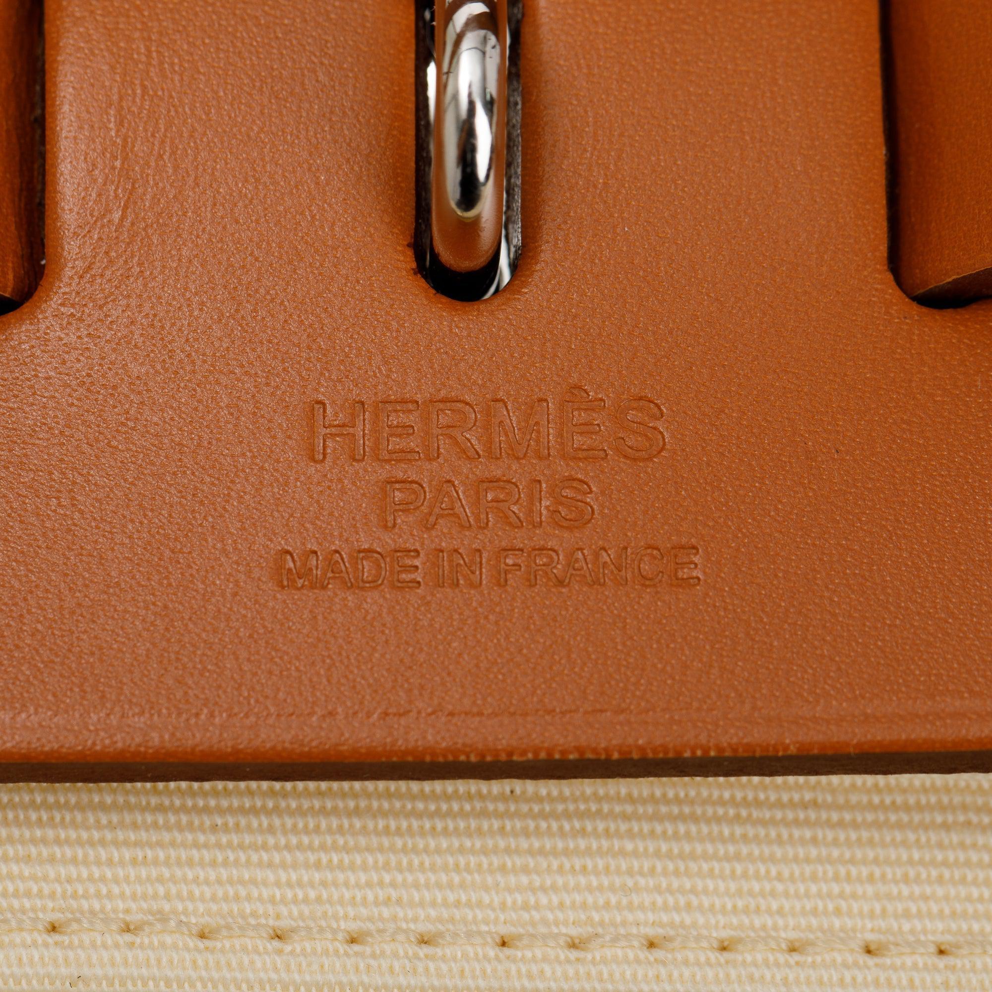 Hermes Natural Toile Militaire Vache Hunter Herbag Zip 31