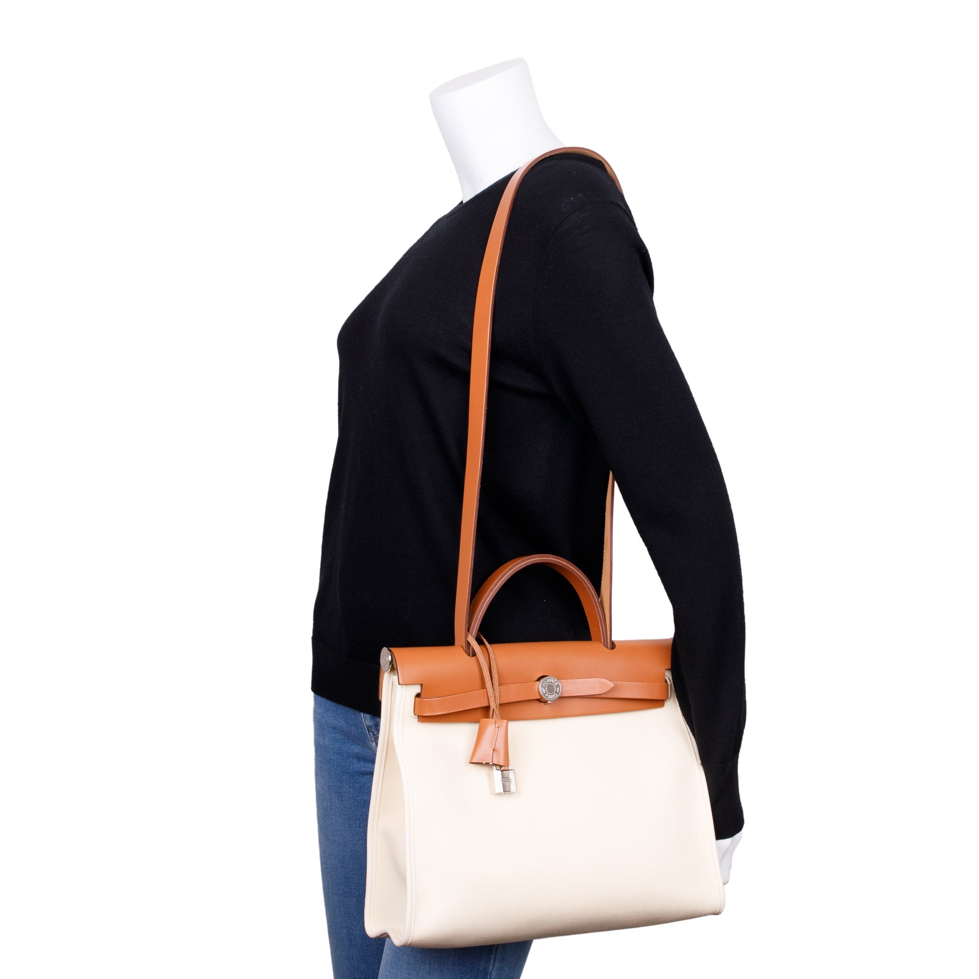 Hermes Natural Toile Militaire Vache Hunter Herbag Zip 31