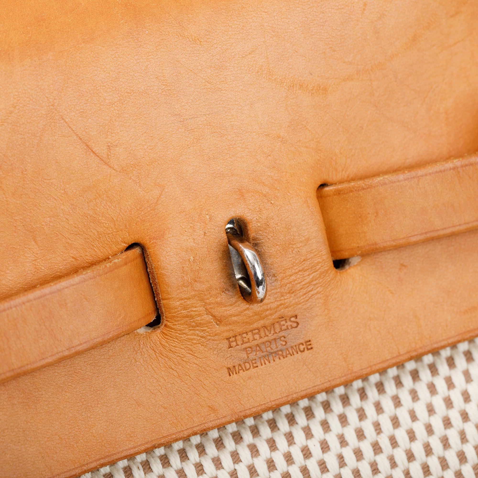 Hermes Natural Toile Vache Calfskin Herbag Backpack