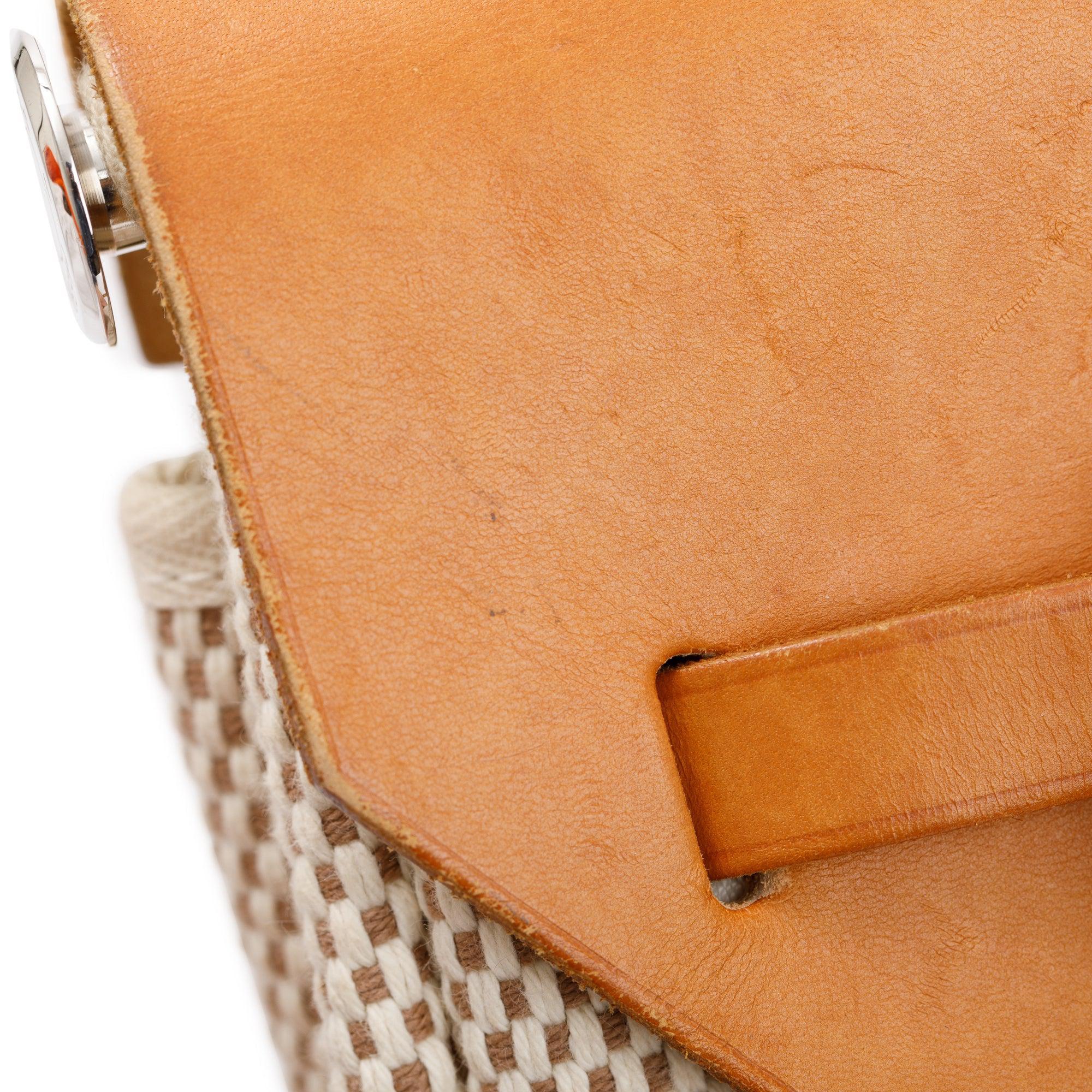 Hermes Natural Toile Vache Calfskin Herbag Backpack