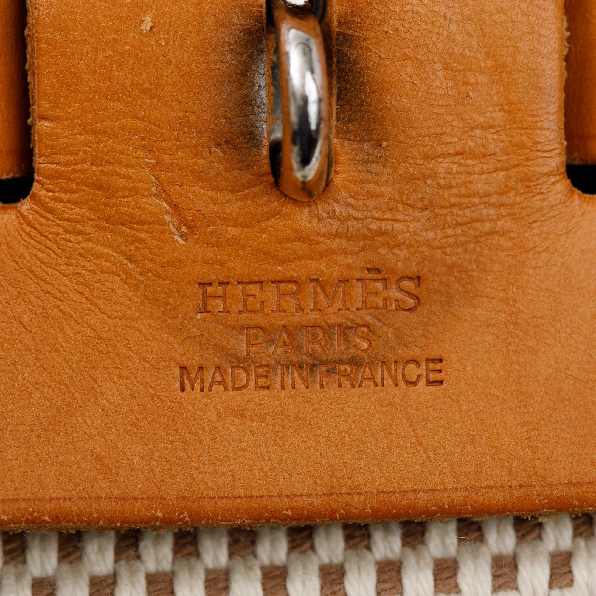 Hermes Natural Toile Vache Calfskin Herbag Backpack