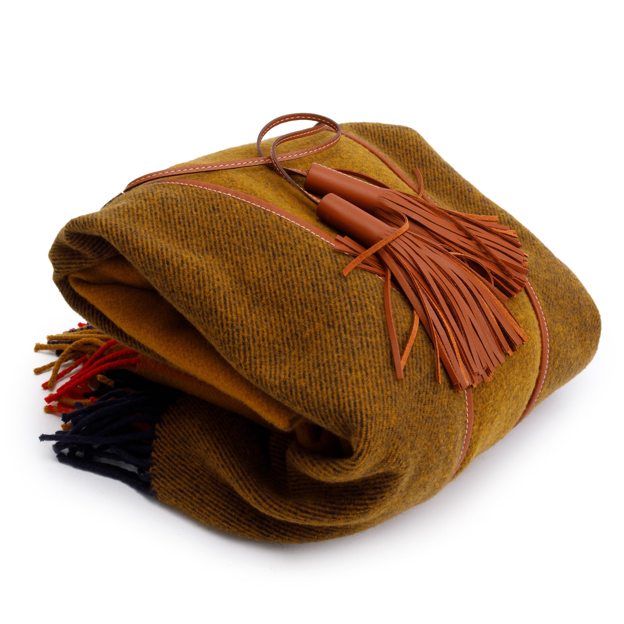 Hermes Neutral Calfskin Cashmere & Wool Highlands Poncho