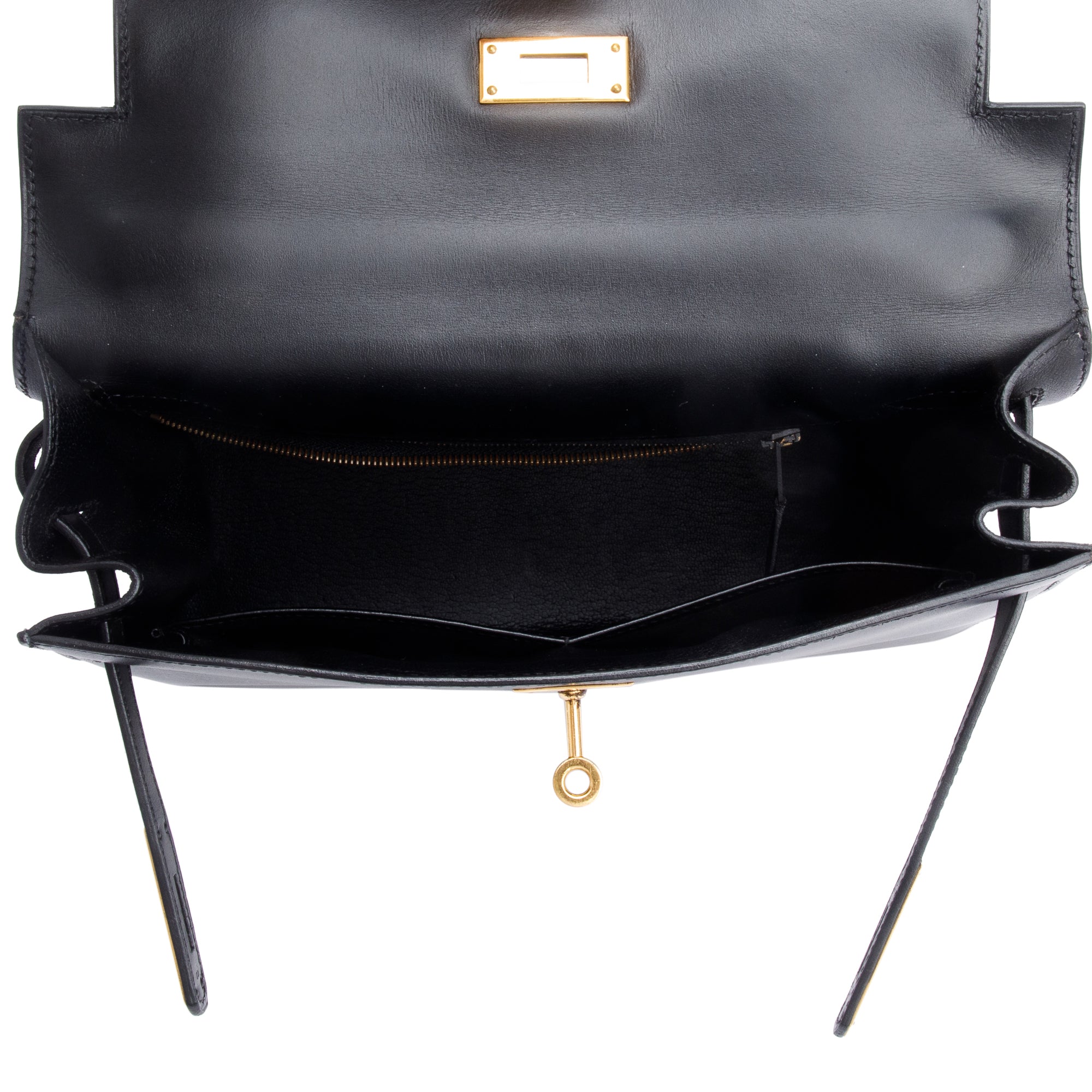 Hermes Noir Box Leather Kelly Sellier 28