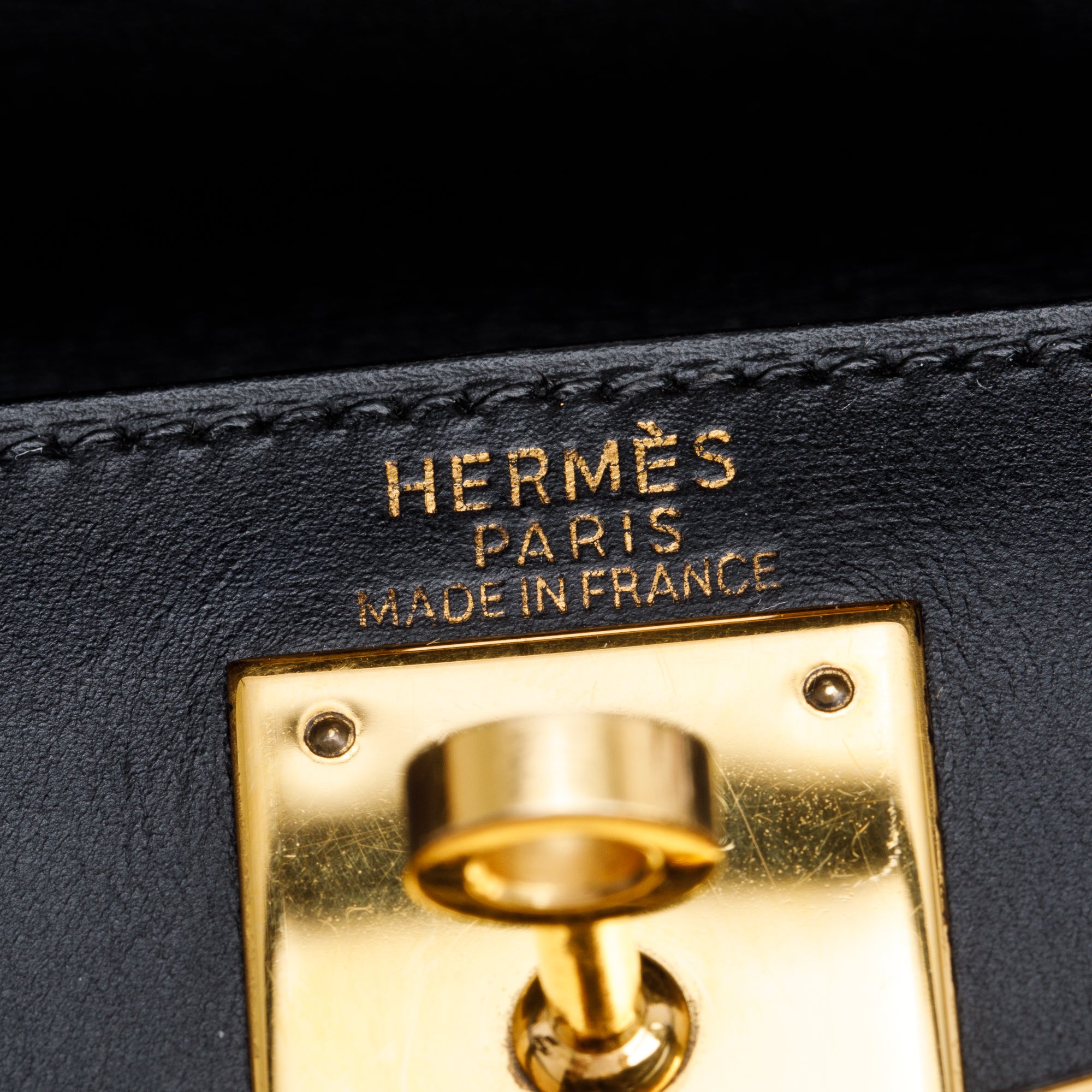Hermes Noir Box Leather Kelly Sellier 28
