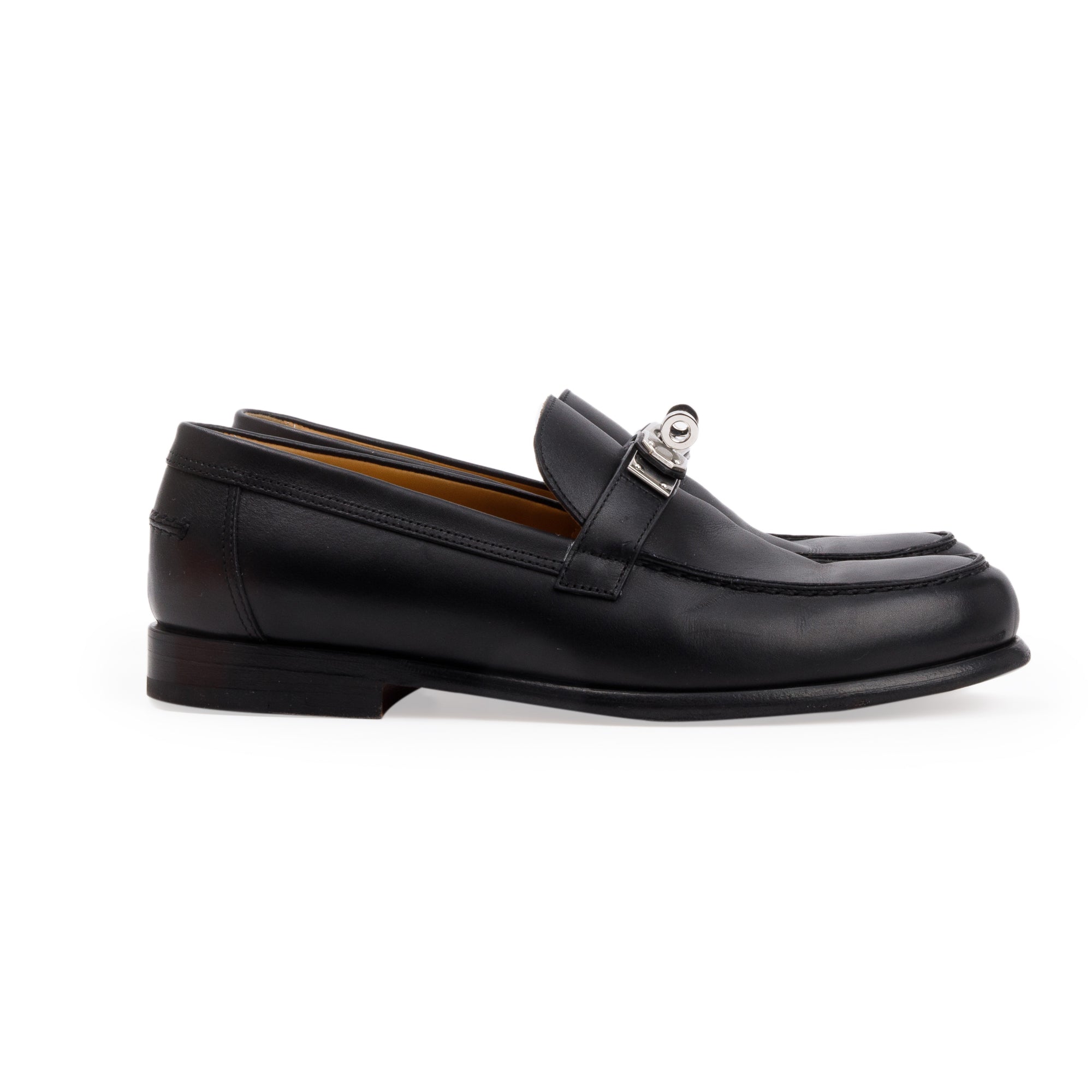 Hermes Noir Calfskin Leather Destin Loafer, Size 40.5 w/ Box