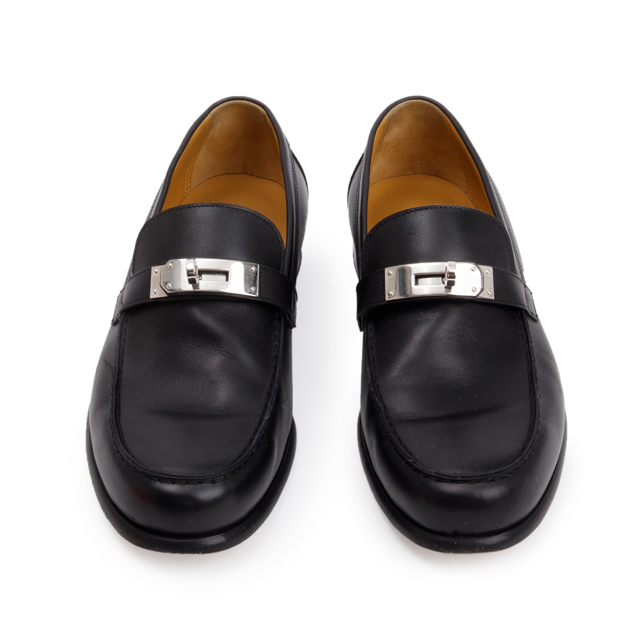 Hermes Noir Calfskin Leather Destin Loafer, Size 40.5 w/ Box