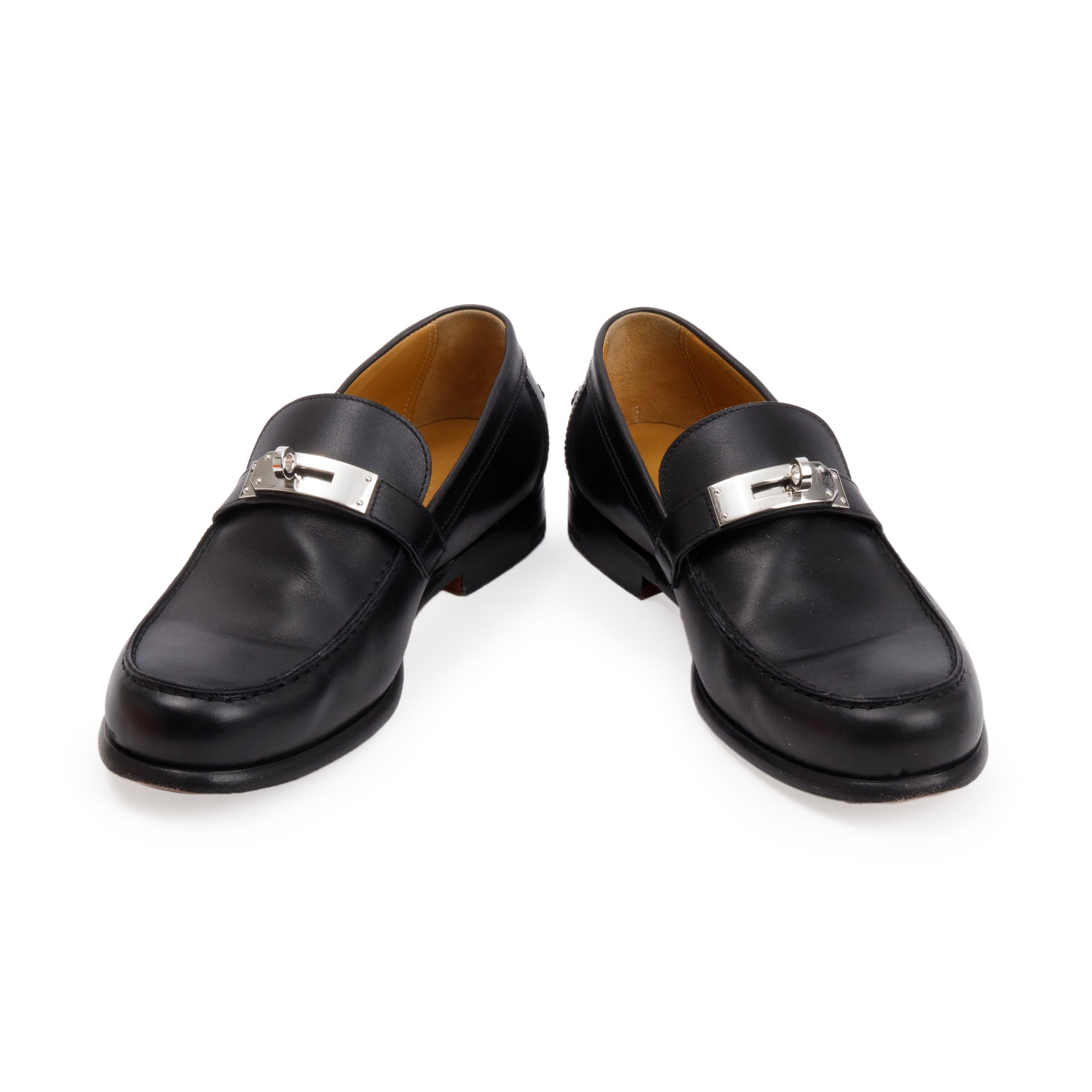Hermes Noir Calfskin Leather Destin Loafer, Size 40.5 w/ Box
