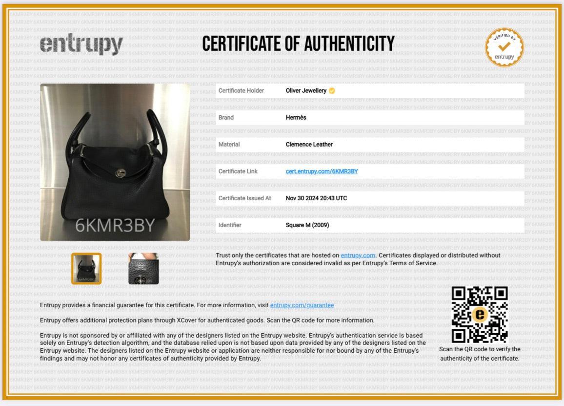 Hermes Noir Clemence Leather Lindy 30