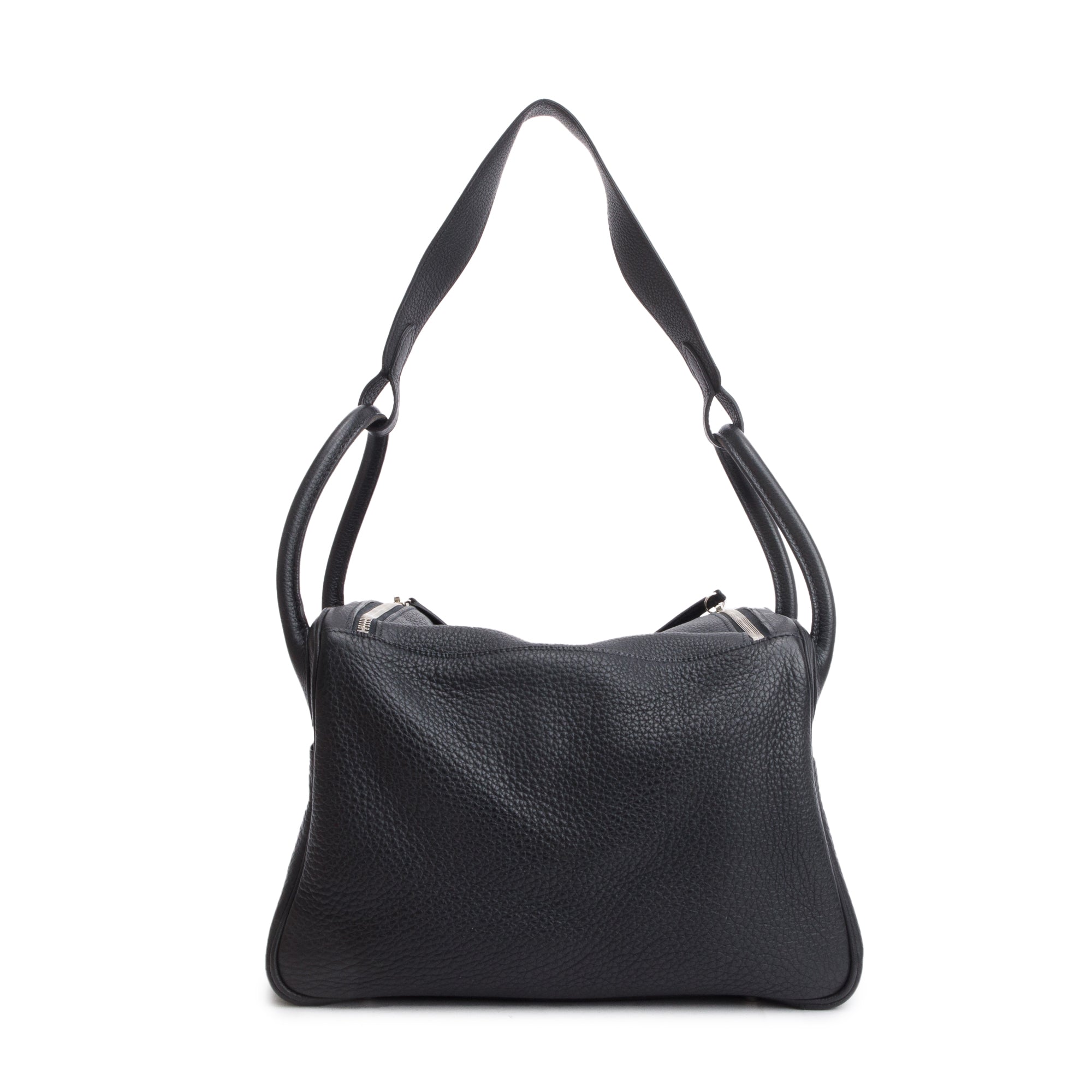 Hermes Noir Clemence Leather Lindy 30