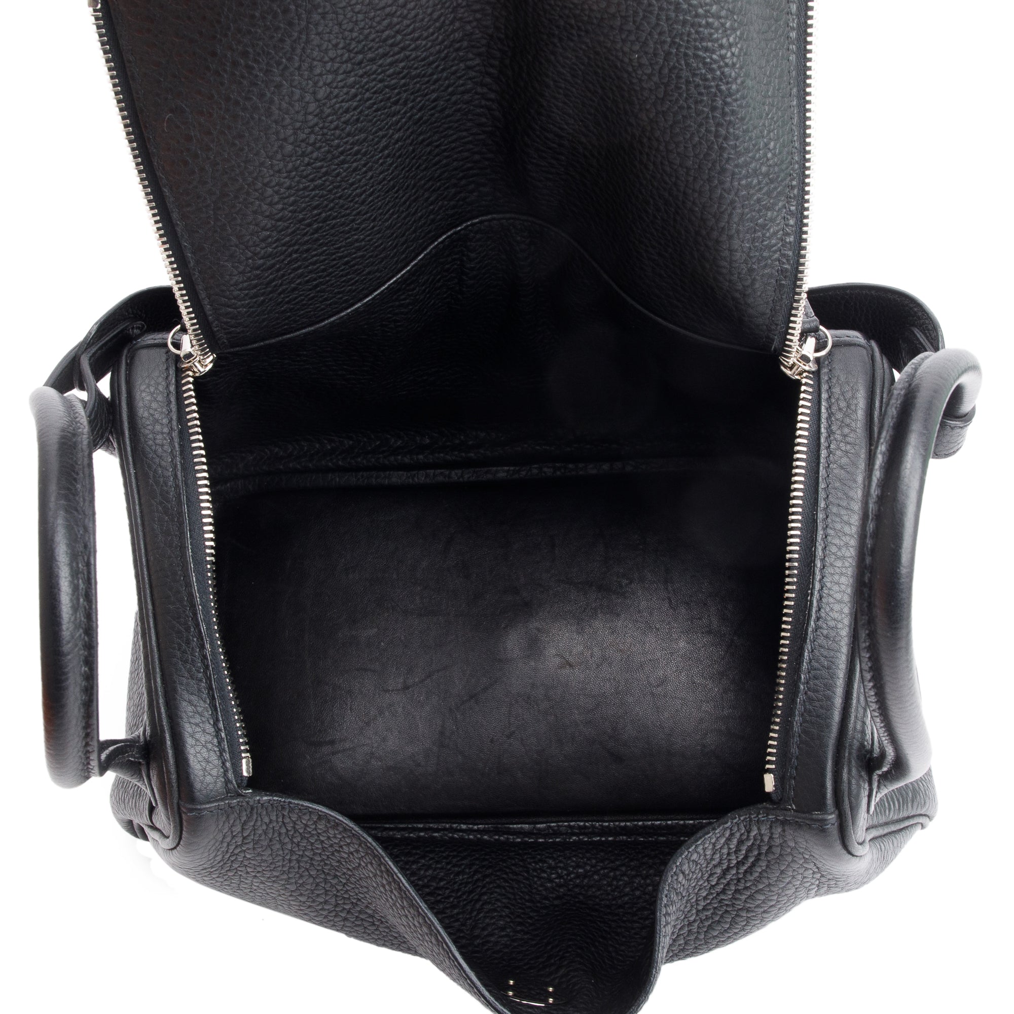 Hermes Noir Clemence Leather Lindy 30