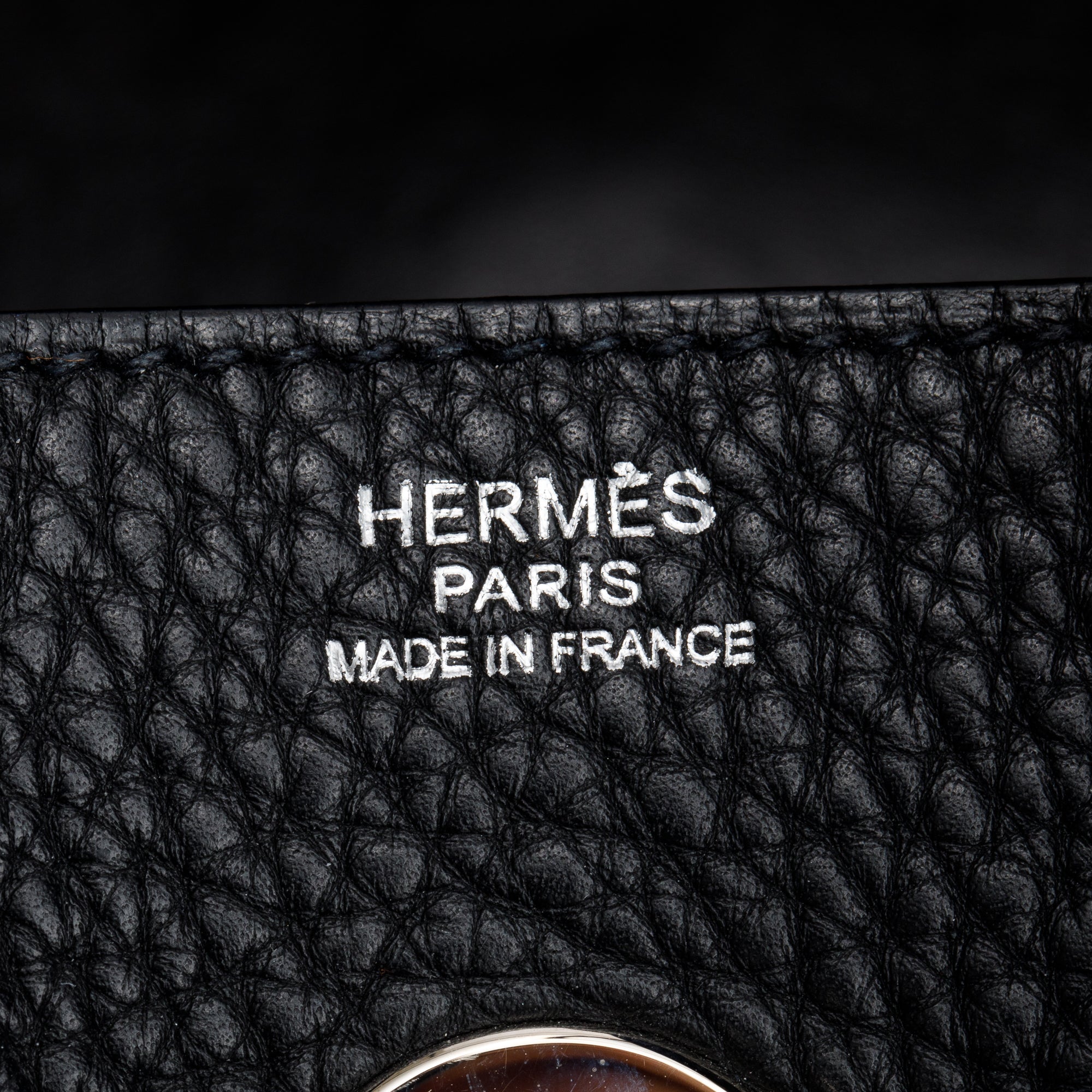 Hermes Noir Clemence Leather Lindy 30