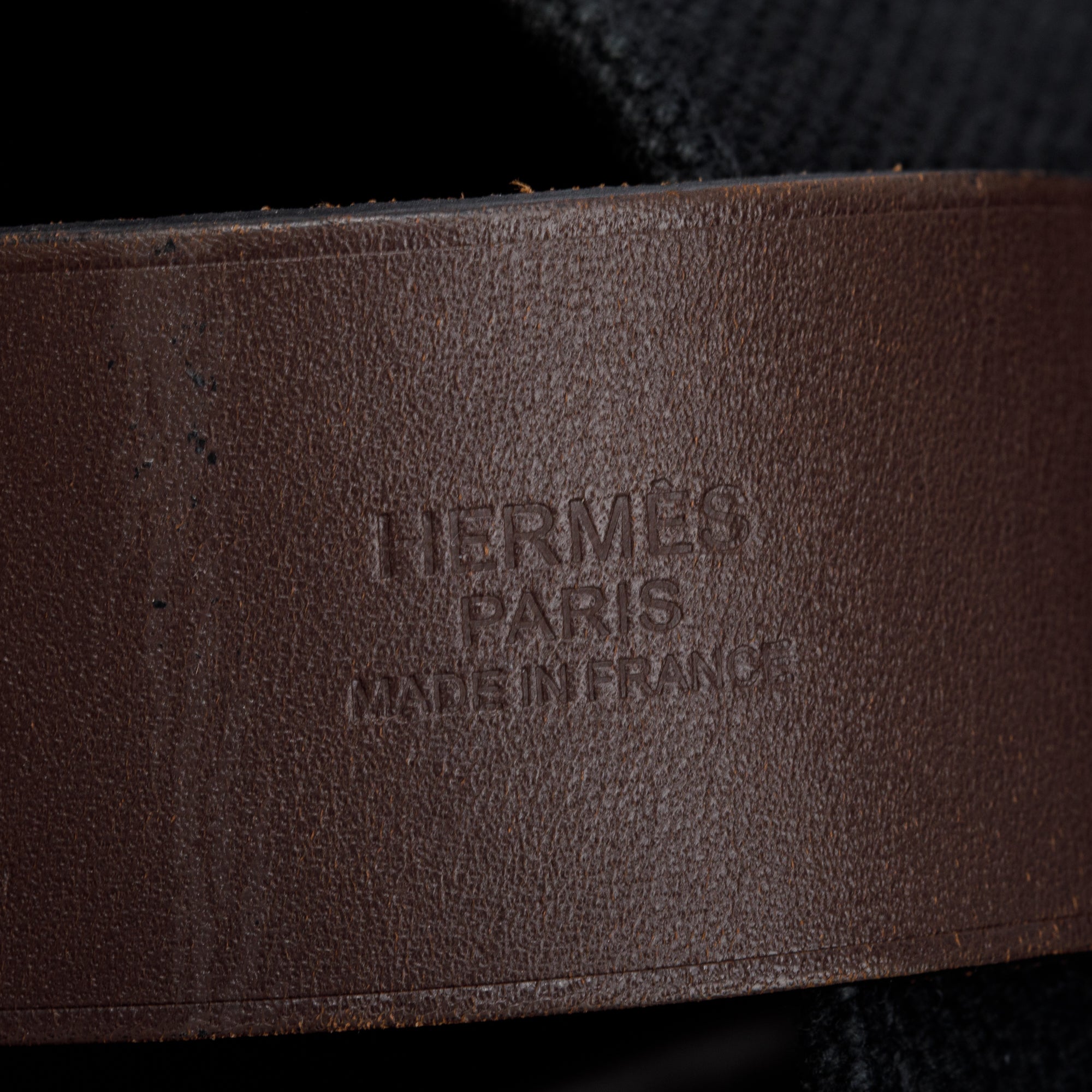 Hermes Noir Ebene Toile Vache Hunter Etriviere Shopping Tote