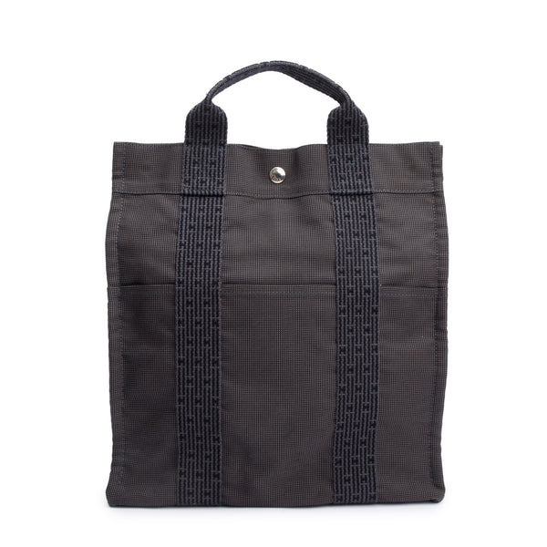 Hermes Noir Graphite Toile H Canvas Herline Backpack – OLIVER'S