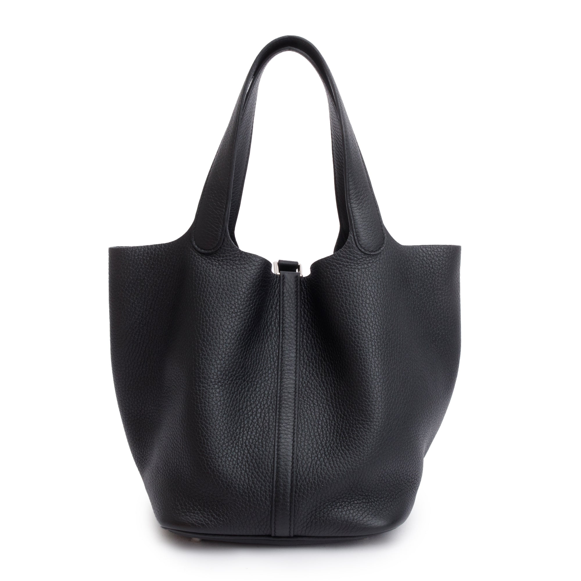 Hermes Noir So Black Taurillon Clemence Picotin Lock 22 w/ Box