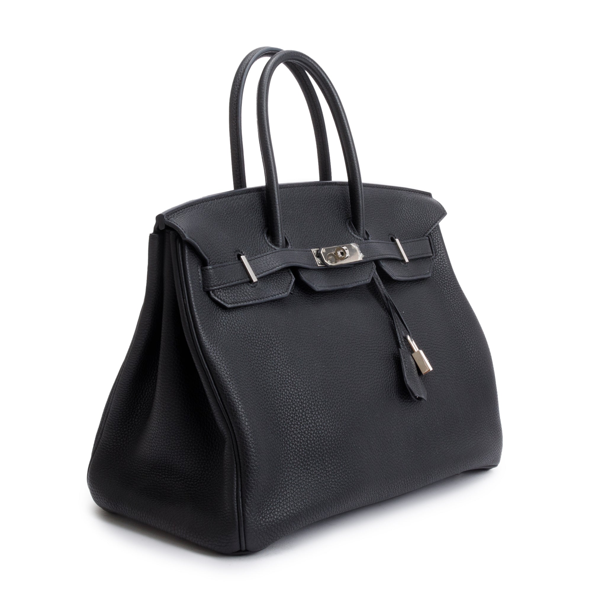 Hermes Noir Taurillon Clemence Birkin 35 w/ Box