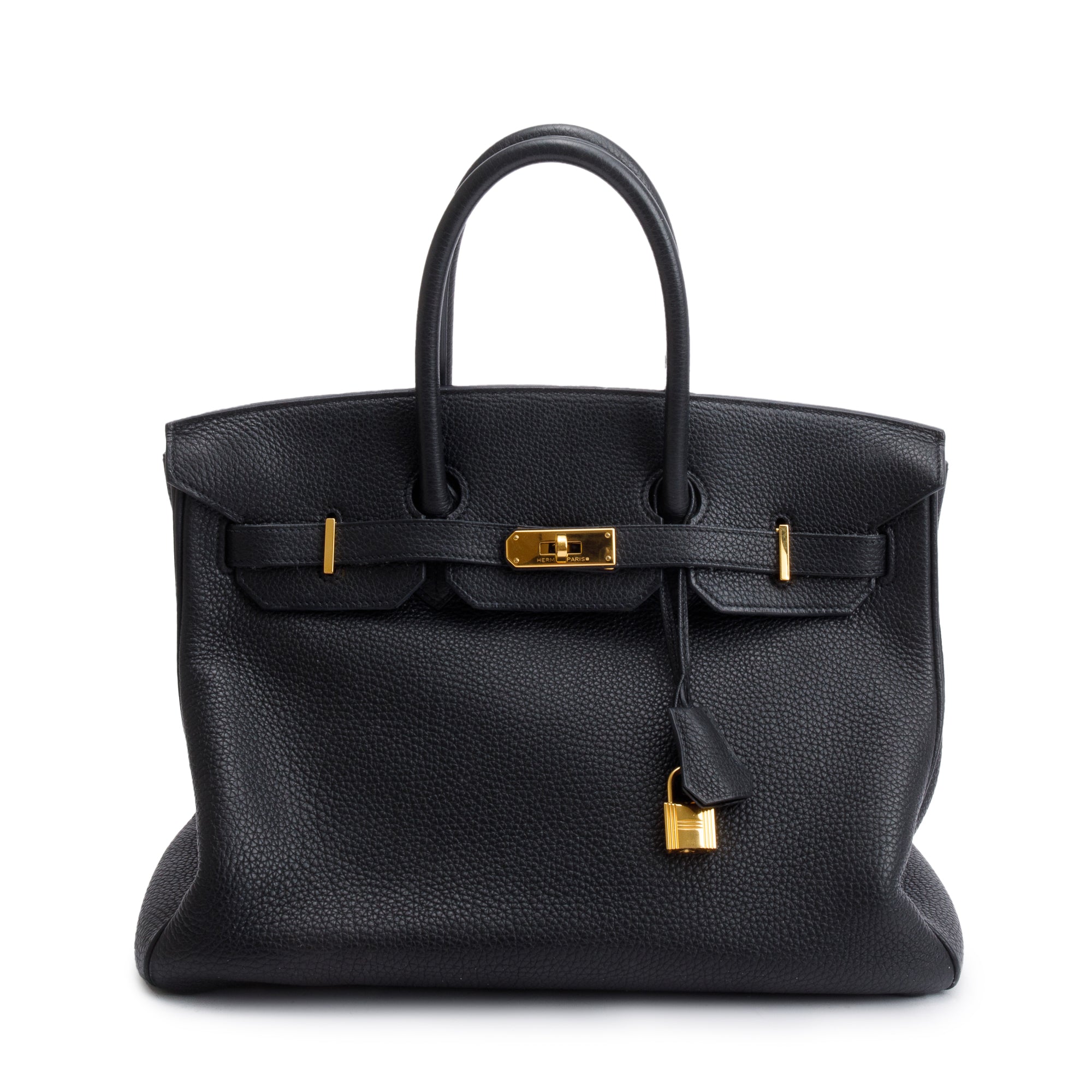 Hermes Noir Taurillon Clemence Birkin 35