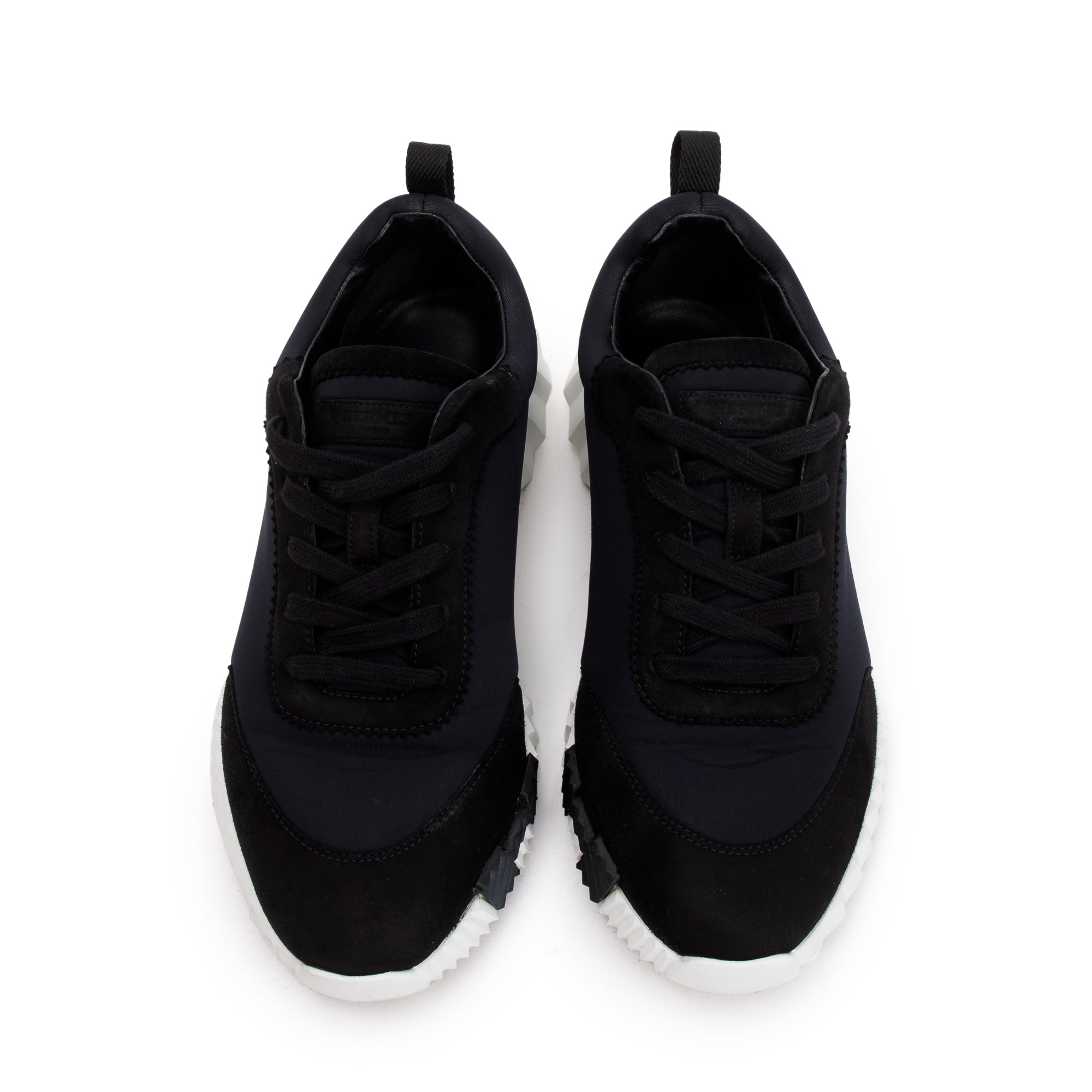 Hermes Noir Technical Mesh & Suede Goatskin Bouncing Sneakers, Size 41 w/ Box