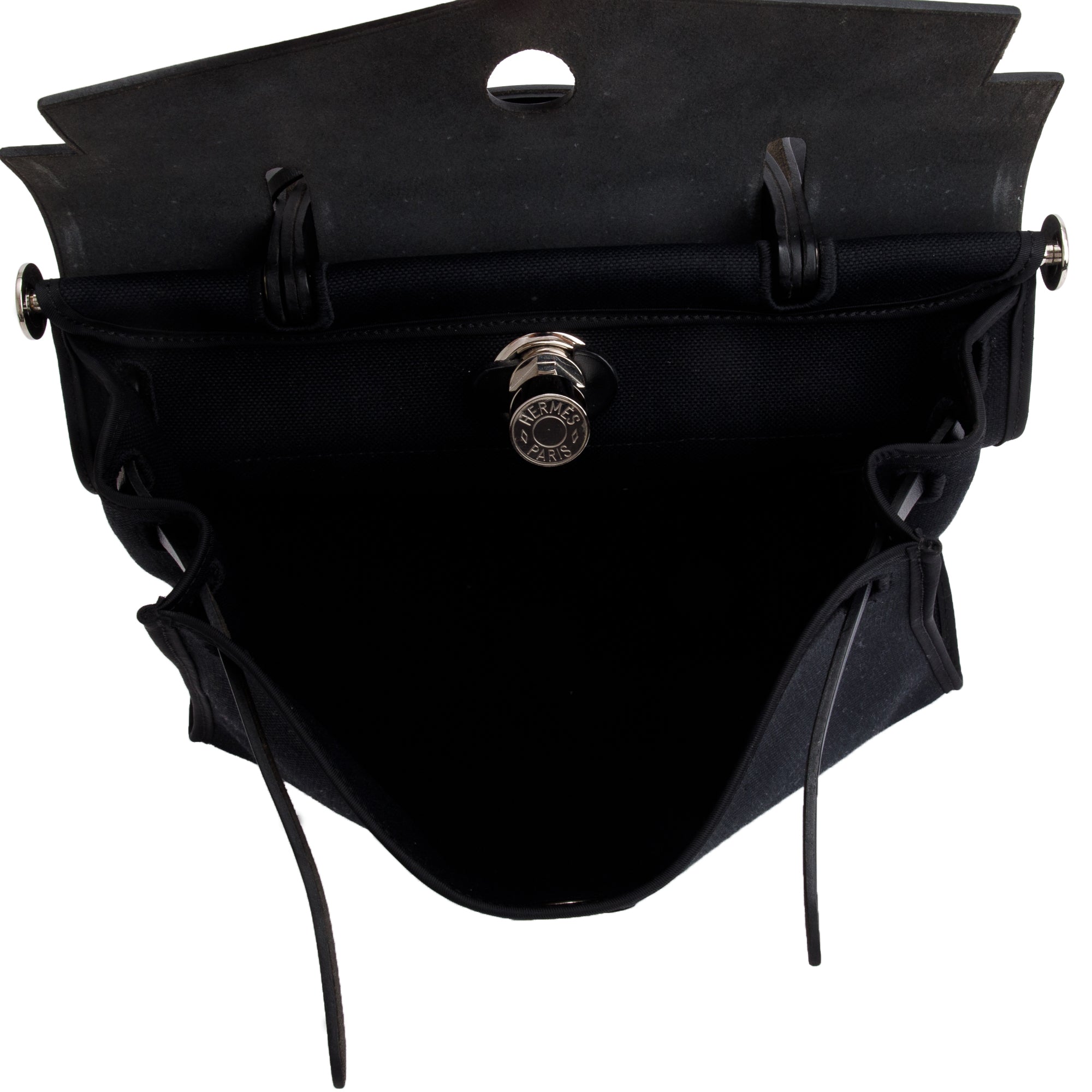 Hermes Noir Toile Militaire Vache Hunter Herbag Zip 31