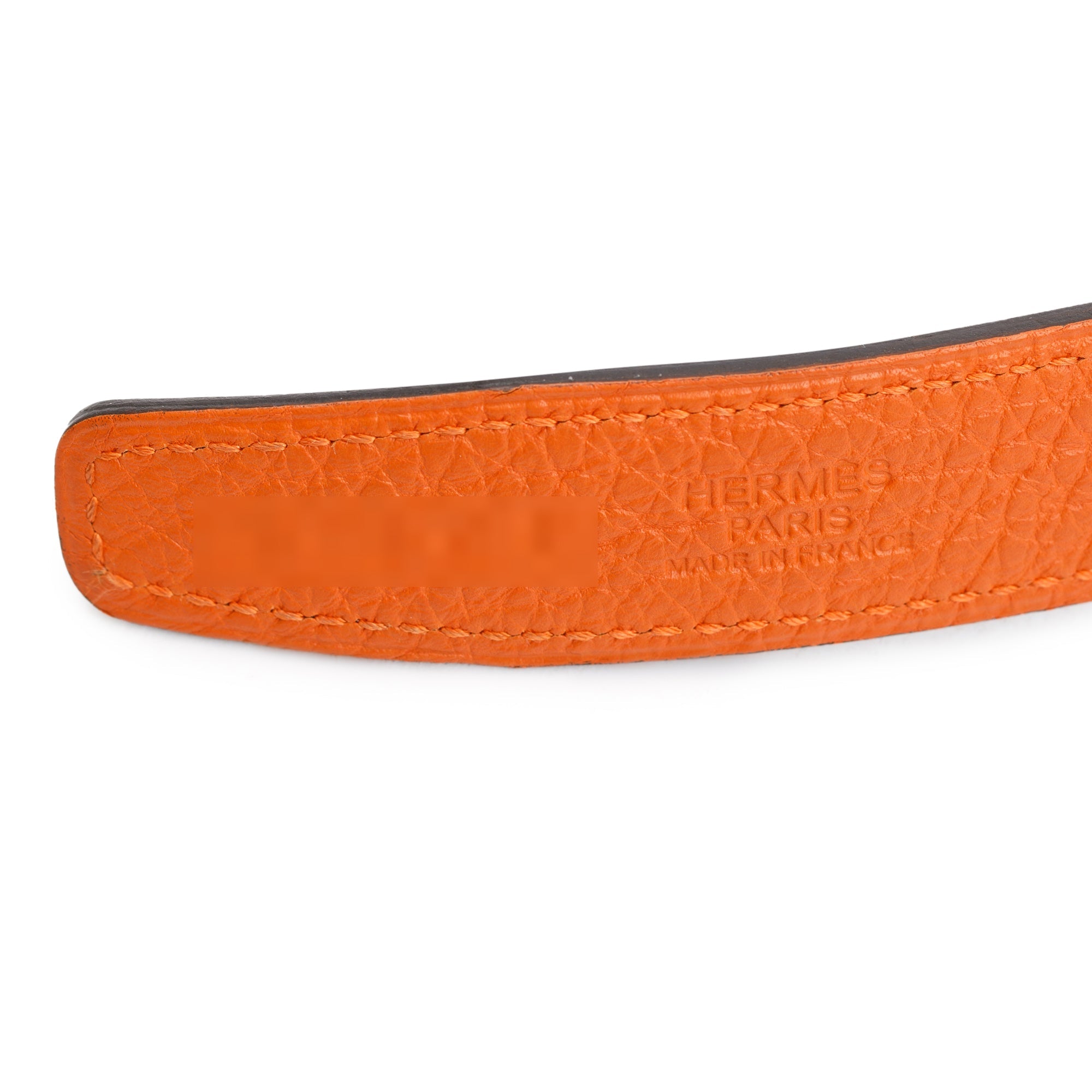 Hermes Noir/Orange Swift & Epsom Leather Reversible 24 MM Mini Palladium Plated H Belt Kit
