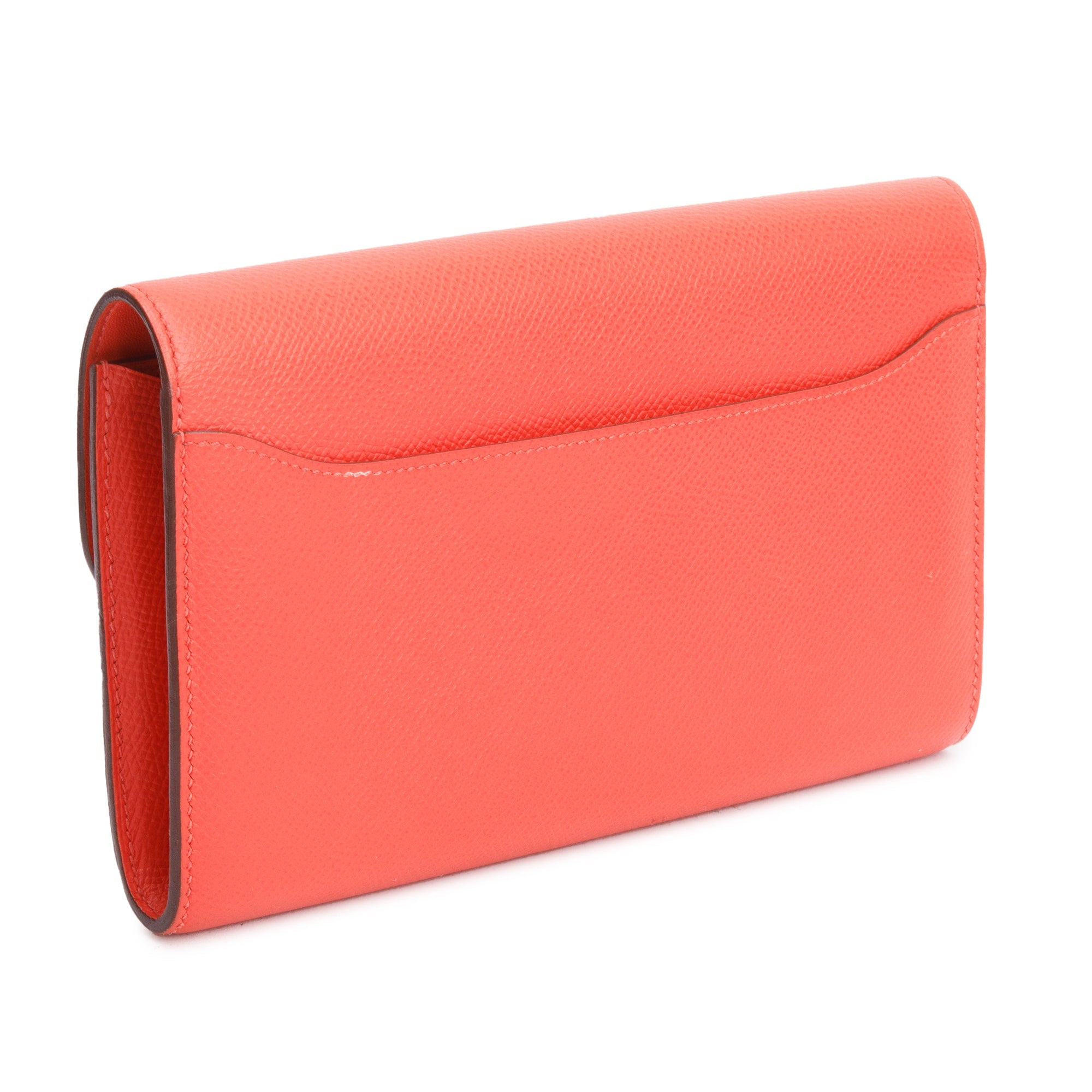 Hermes Orange Epsom Leather Constance Long Wallet
