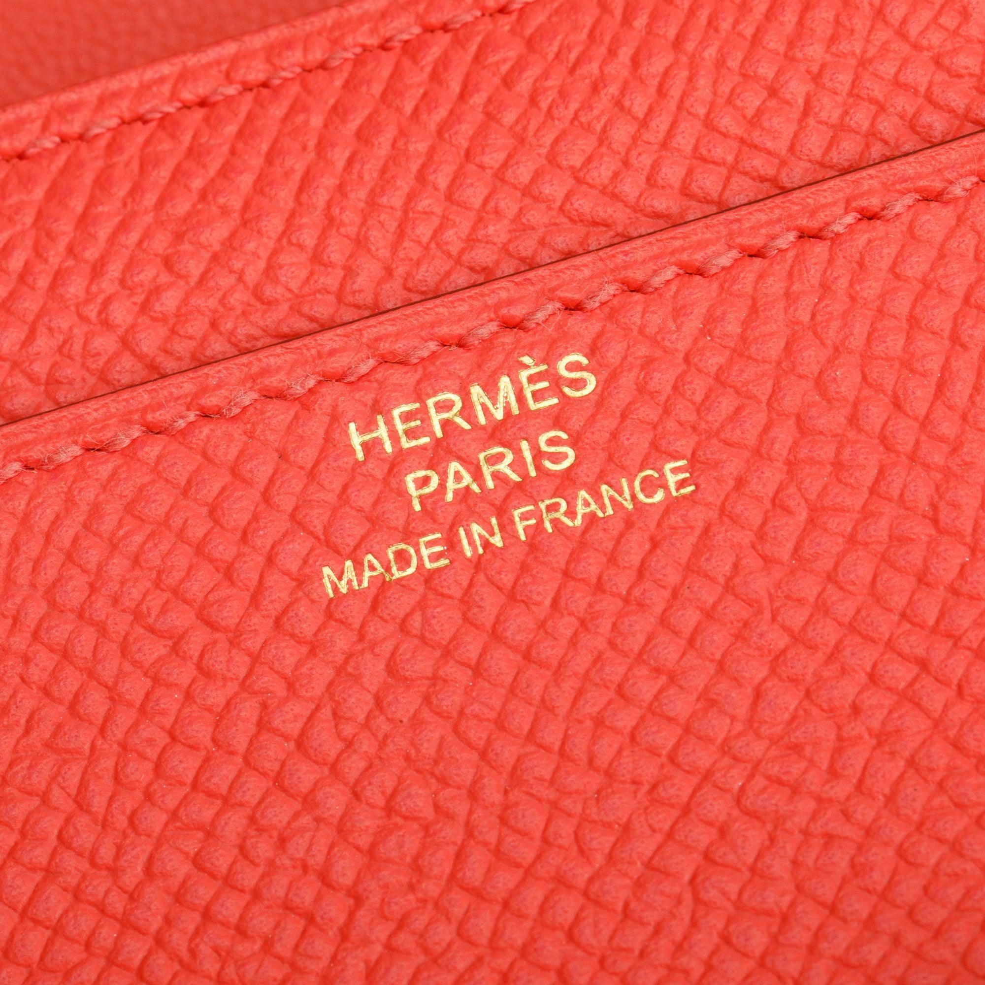 Hermes Orange Epsom Leather Constance Long Wallet