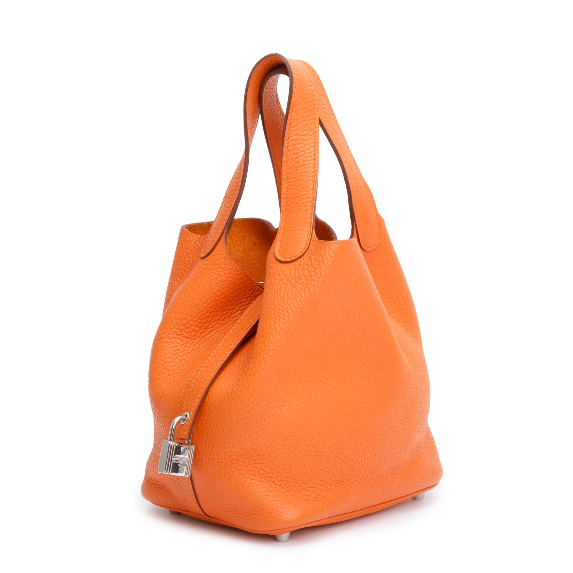 Hermes Orange H Taurillon Clemence Picotin Lock 18