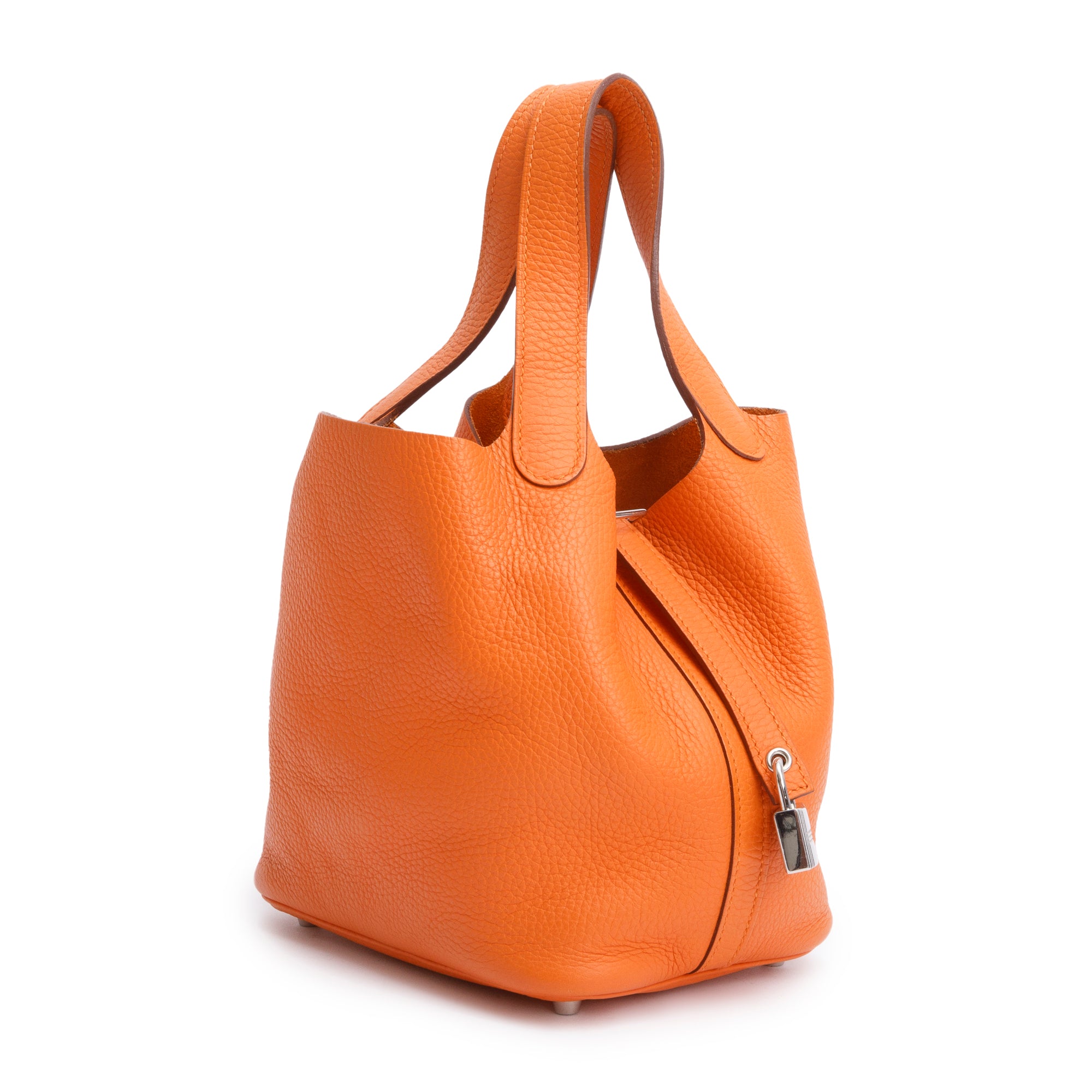 Hermes Orange H Taurillon Clemence Picotin Lock 18