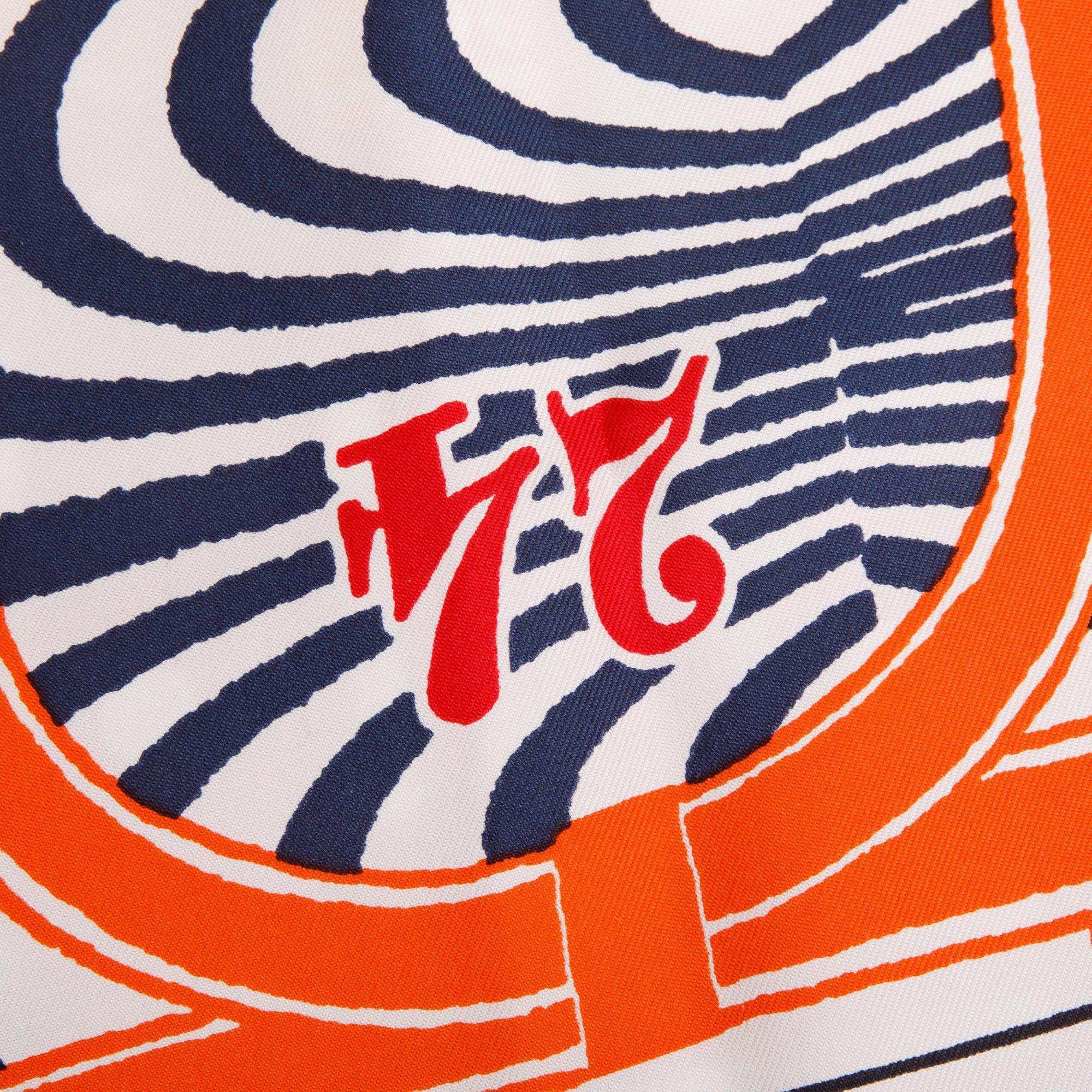 Hermes Orange 'Jeu de Soie' Silk Scarf 90