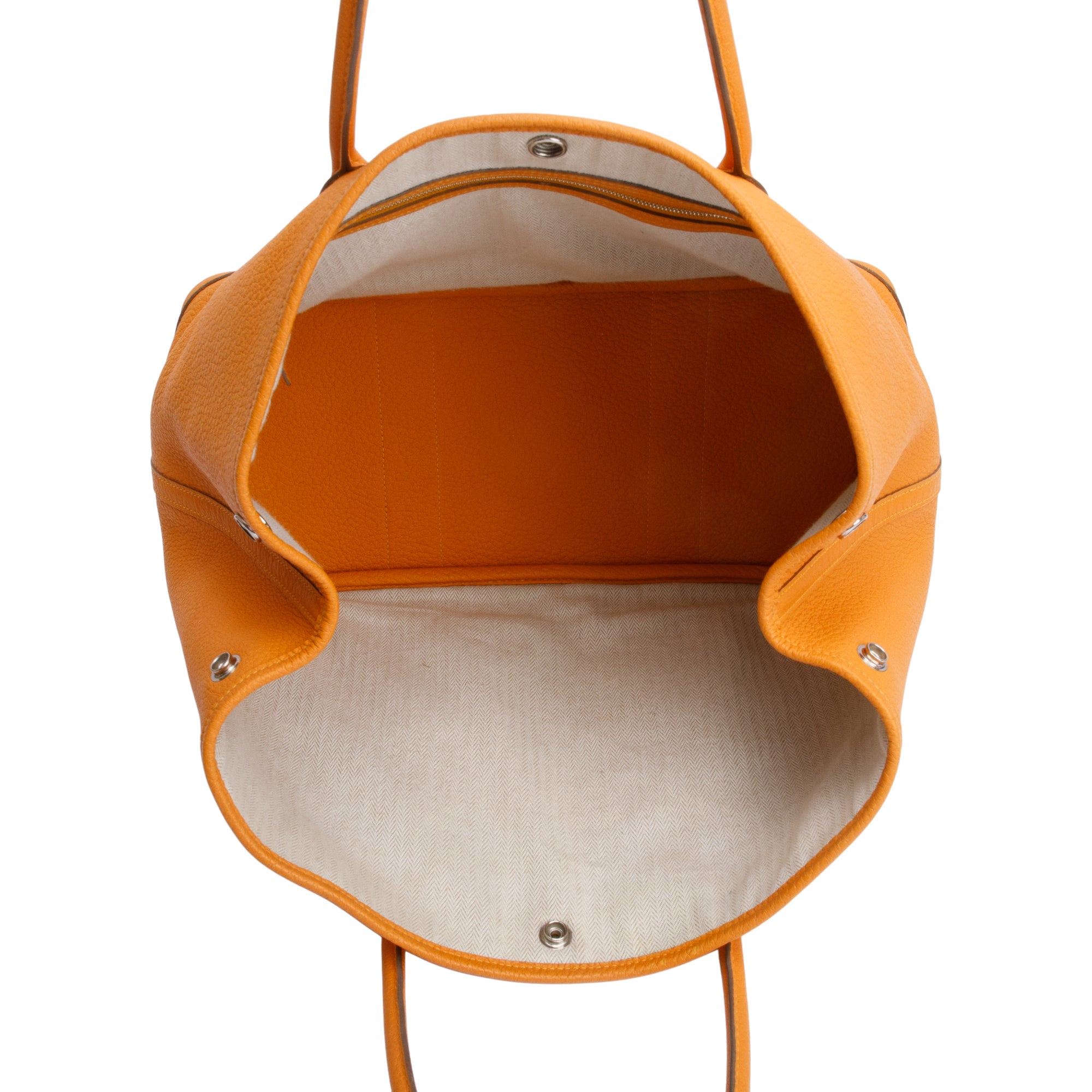 Hermes Orange Negonda Leather Garden Party 36