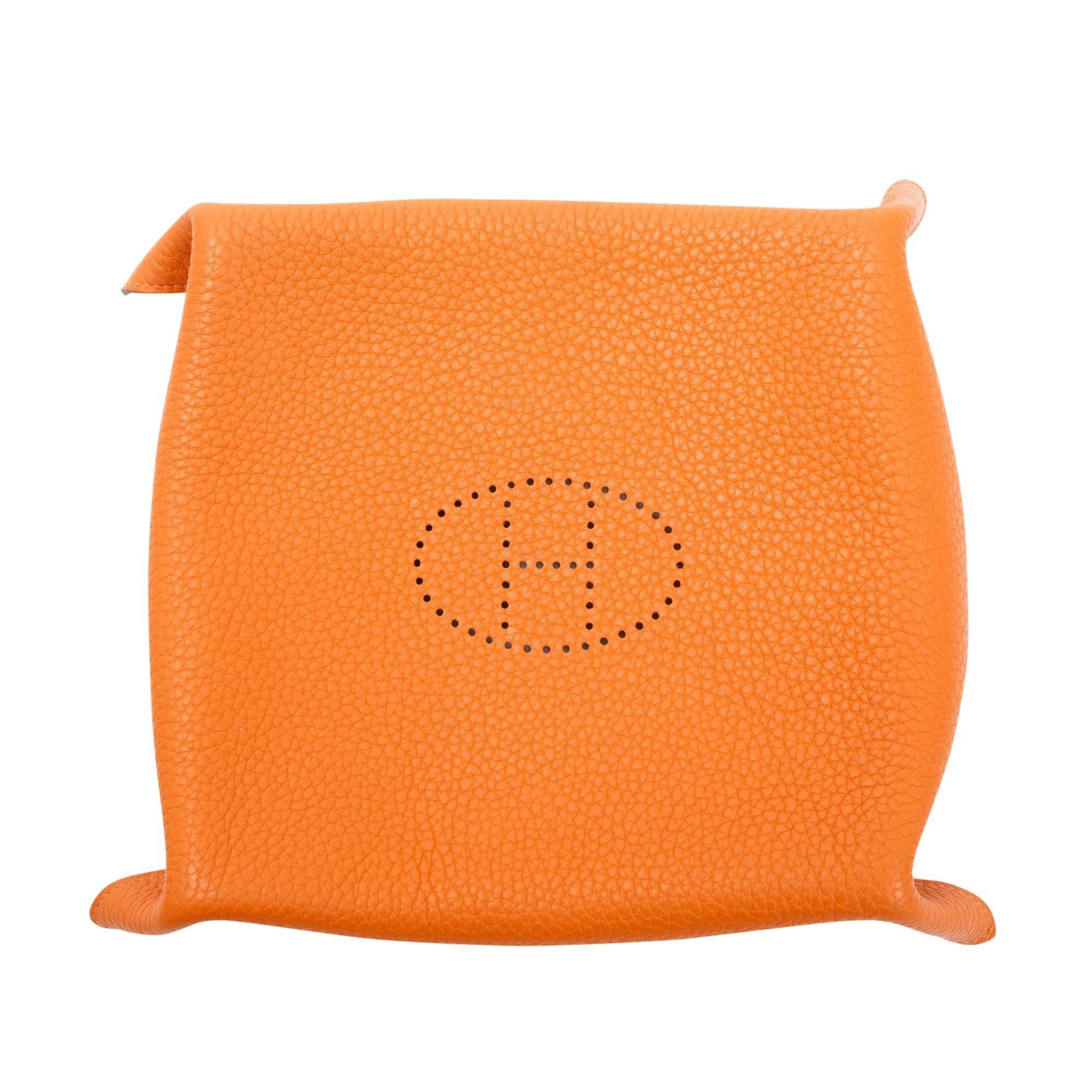 Hermes Orange Taurillon Clemence Leather Mises et Relances in The Loop Change Tray