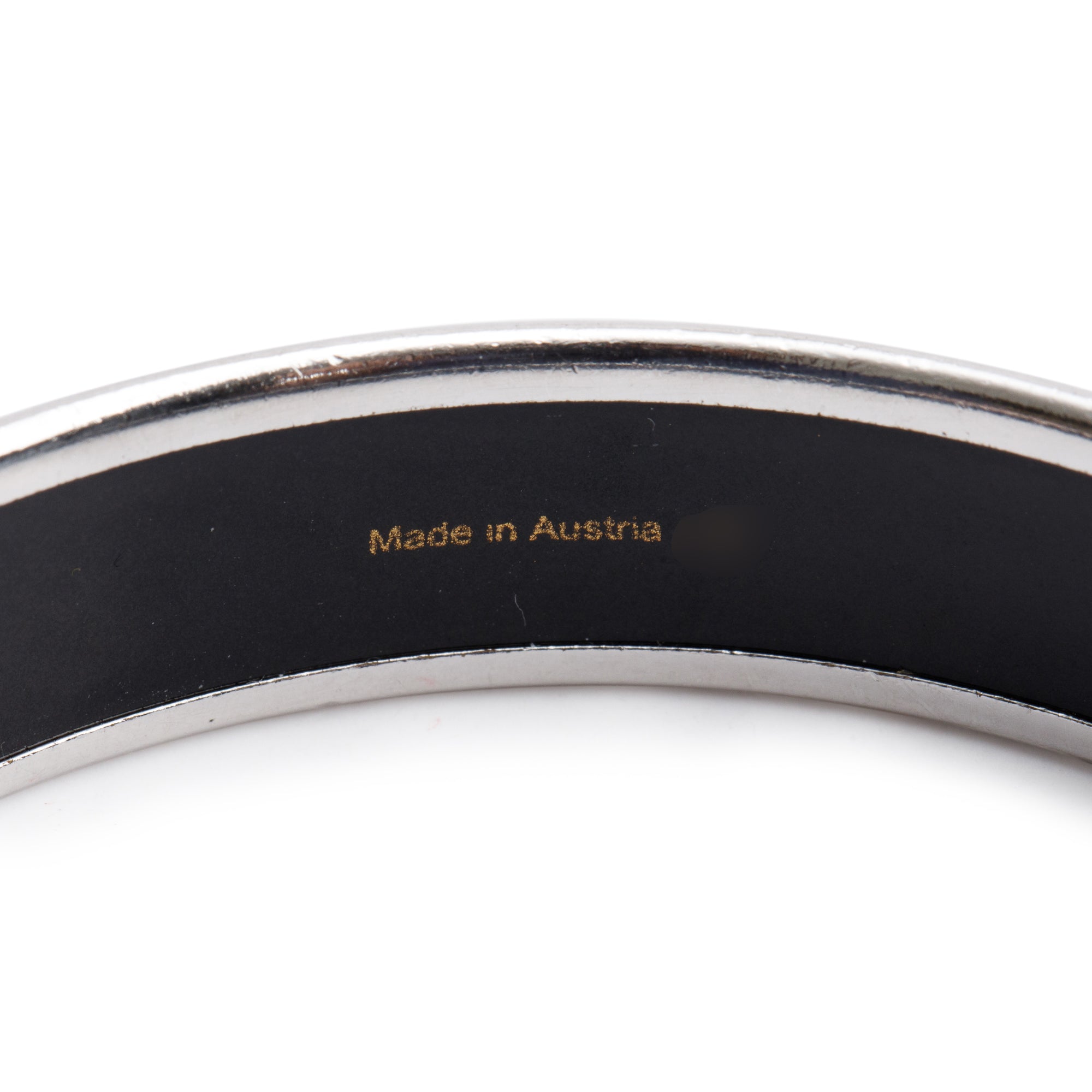 Hermes Paladium-Plated Calèche Purple Enamel Bangle